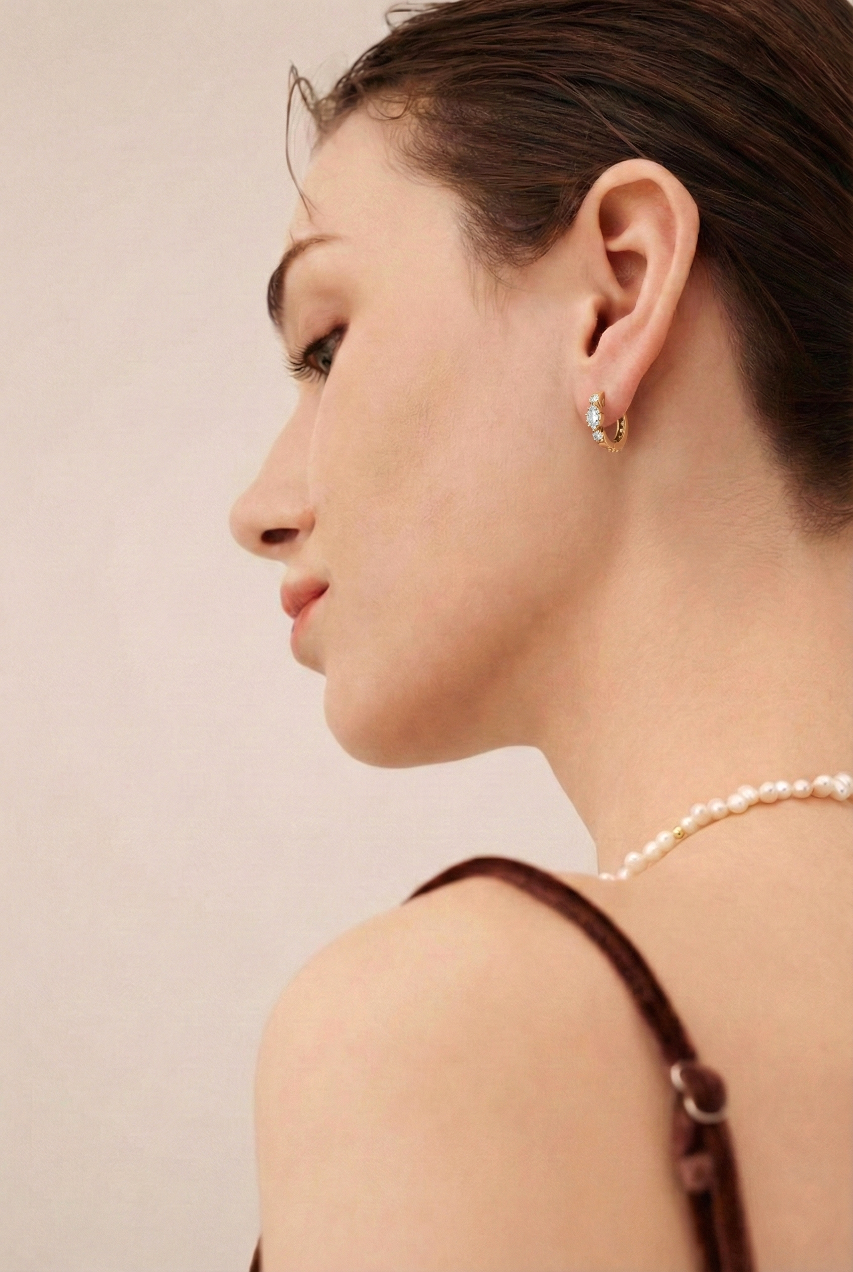 Simulated Diamond CZ Marquise Hoop Earring in 925 Sterling Silver 5x3 MM 1 -ct.