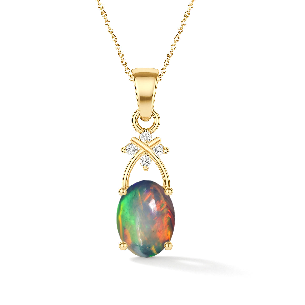 Elegant Black Opal Oval Pendant Necklace in 925 Sterling Silver 1.20 Ct