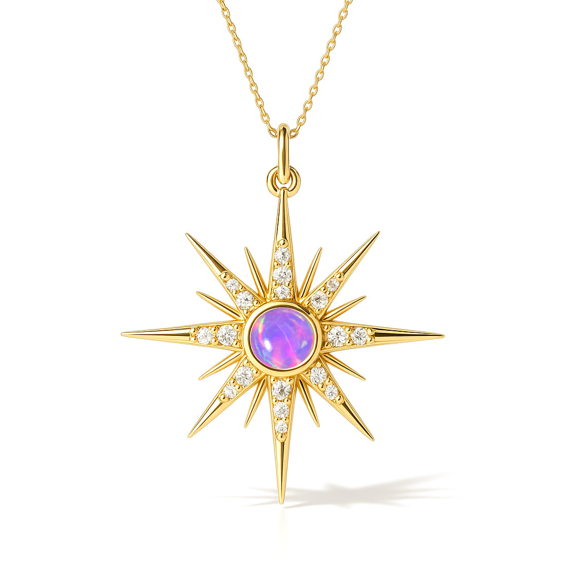 Stunning Lavender Opal Round Halo Pendant Necklace for Women Silver 925