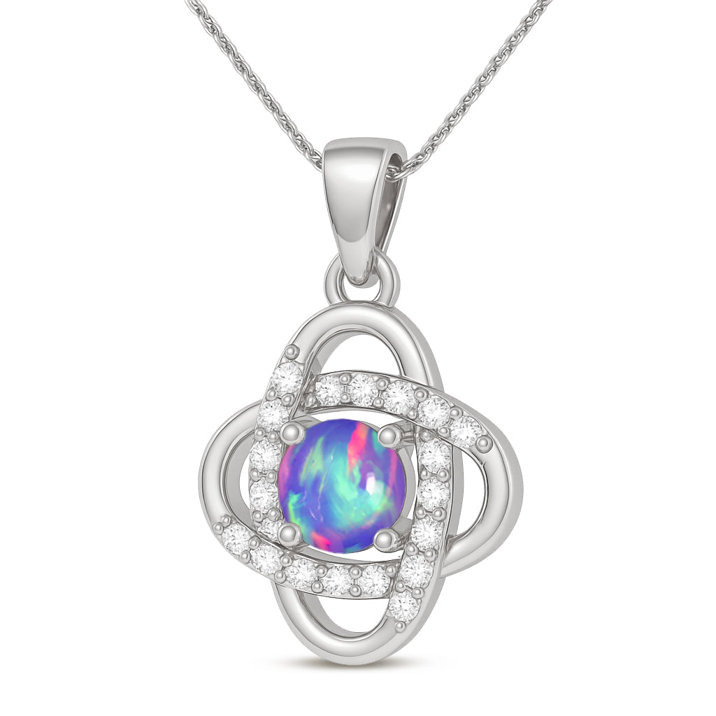 Genuine Lavender Opal Statement Pendant Necklace