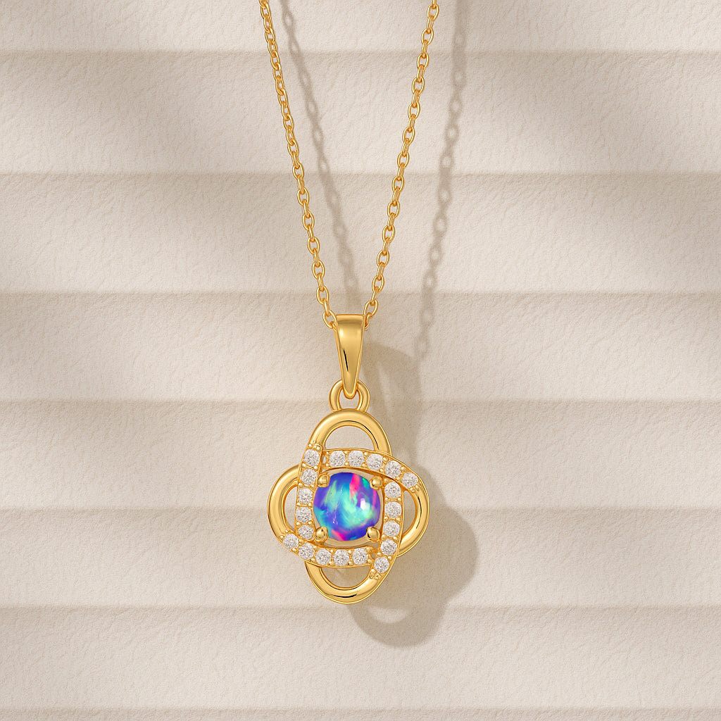 Genuine Lavender Opal Statement Pendant Necklace