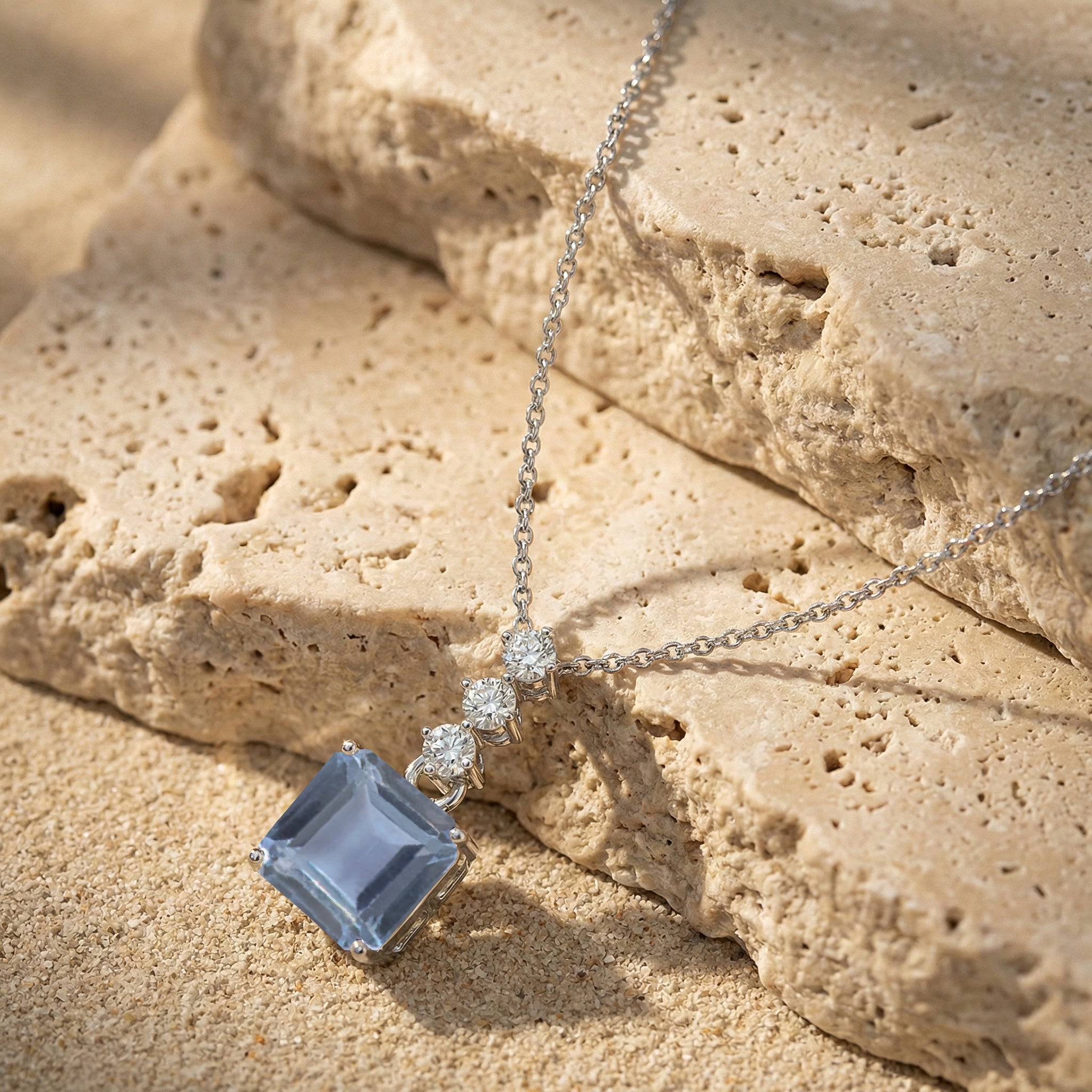 Alexandrite Octagon Solitaire Pendant Necklace in 925 Sterling Silver 8 MM 2ct