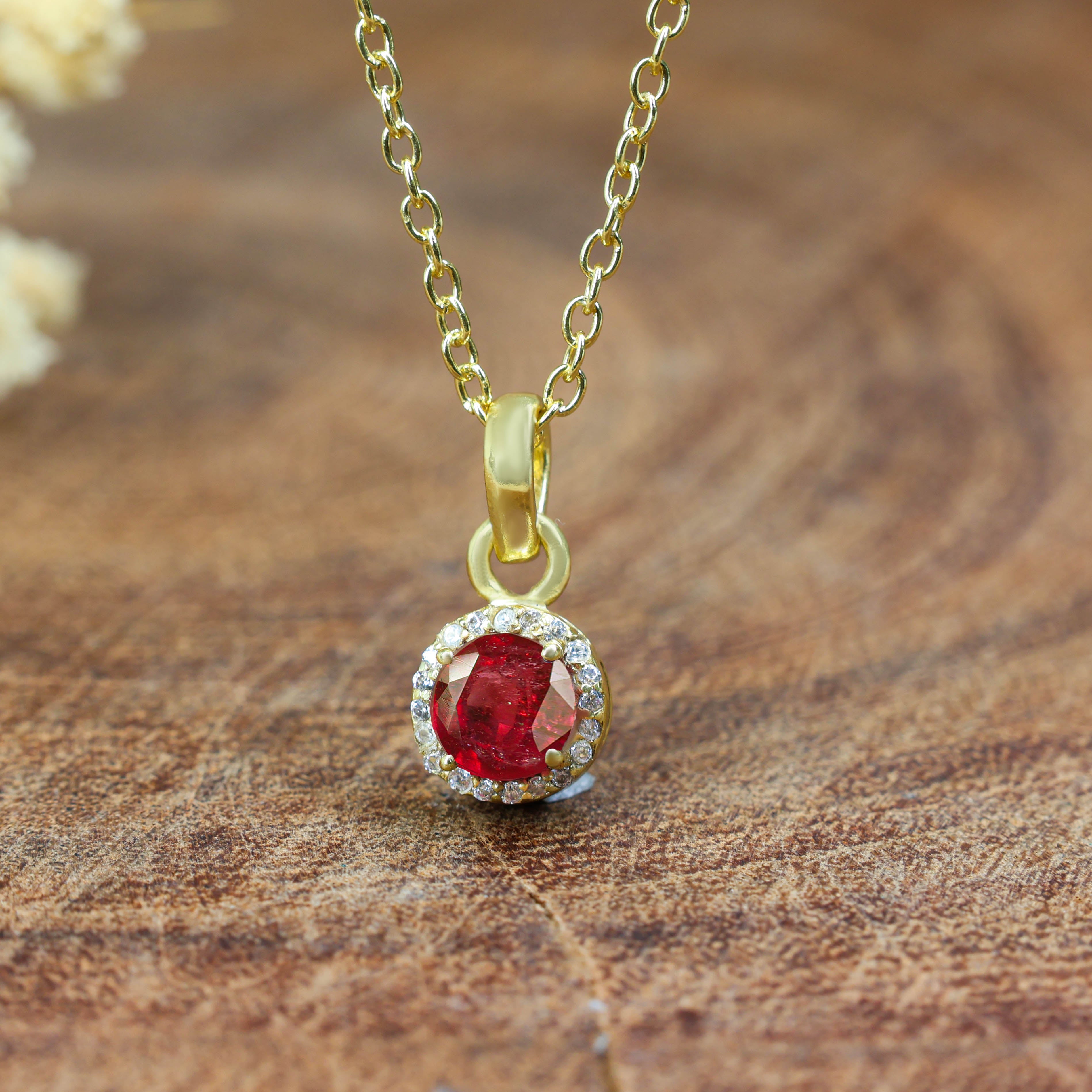 Ruby Pendant Necklace