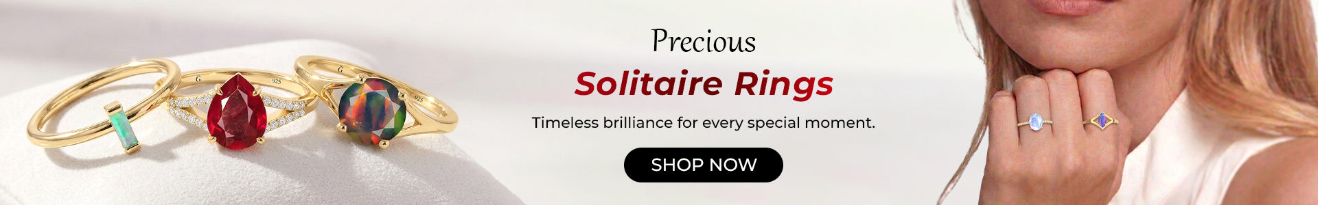 Desktop banner displaying classic solitaire ring collection