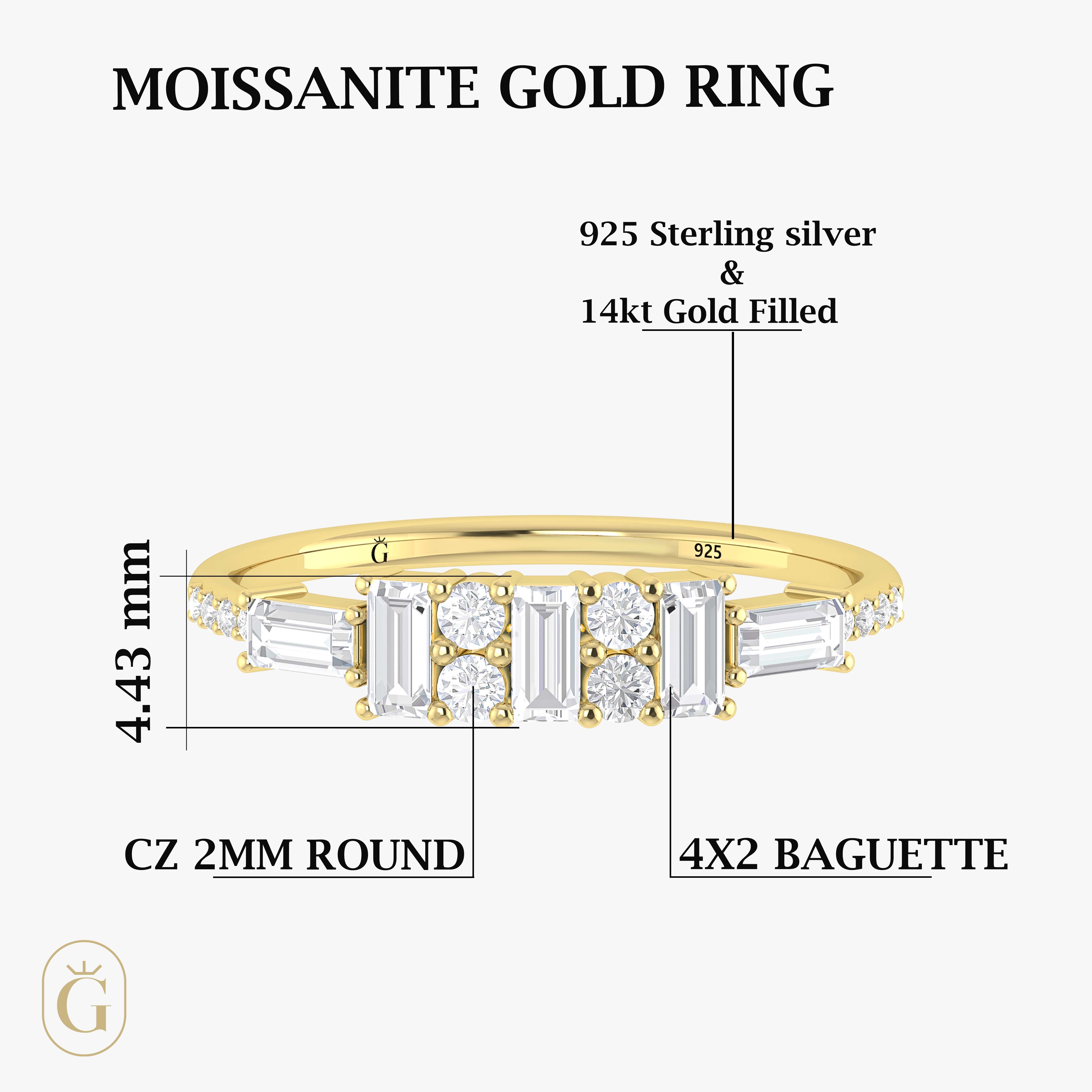 Tri Zircon Round Zircons Ring5