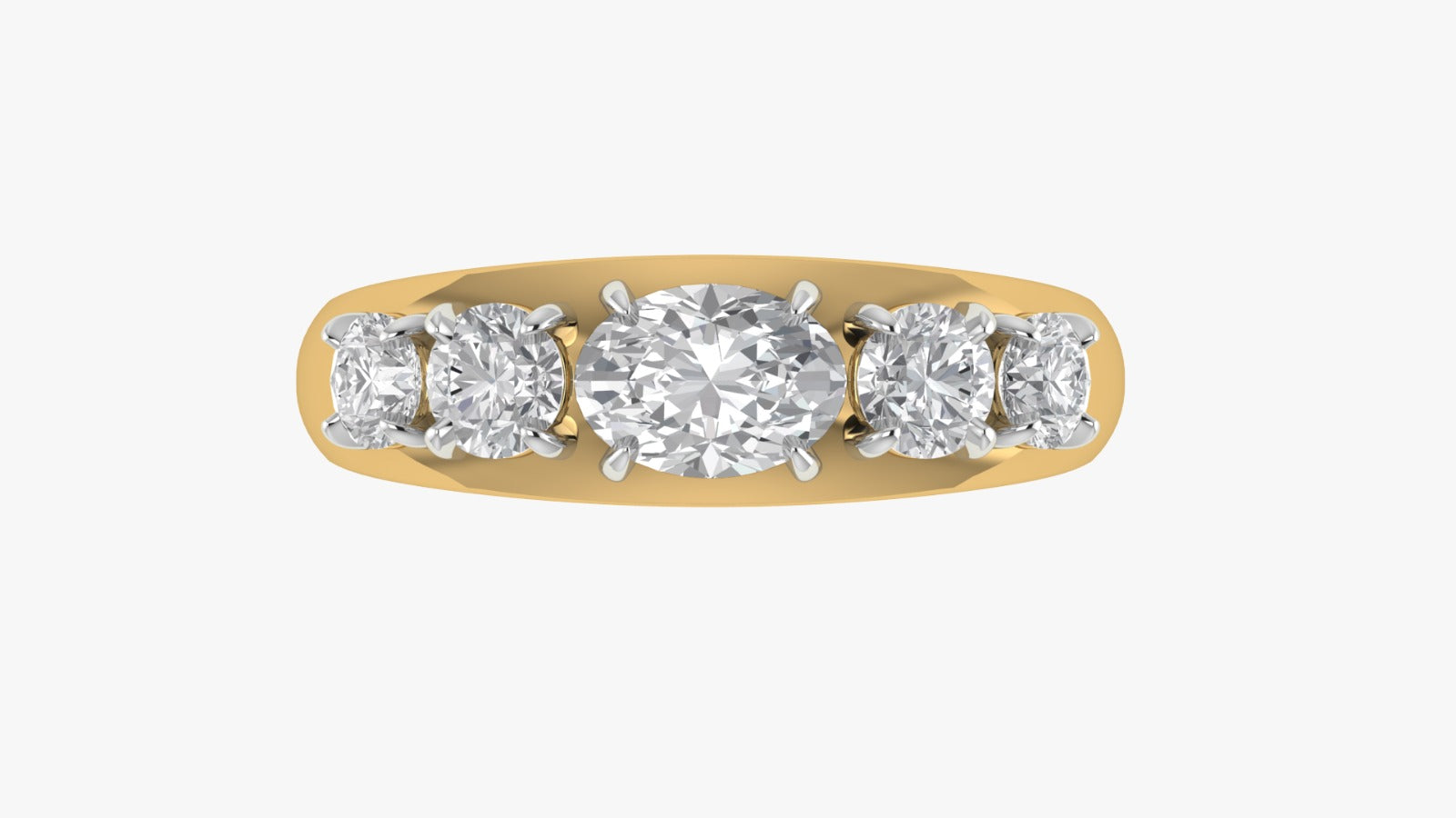 Lab Grown Diamond Engagement Wedding Band Ring in 18K Yellow Gold 2.5 Ct