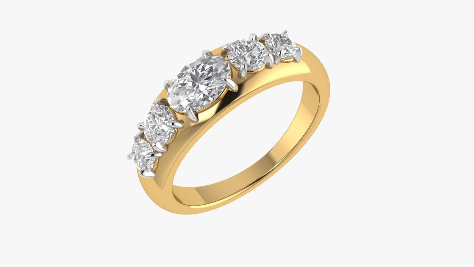 Lab Grown Diamond Engagement Wedding Band Ring in 18K Yellow Gold 2.5 Ct