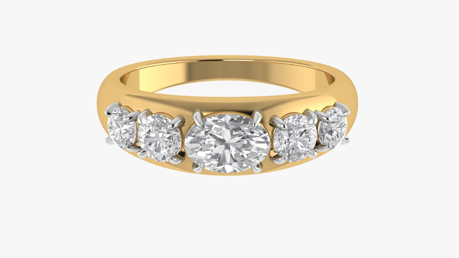 Lab Grown Diamond Engagement Wedding Band Ring in 18K Yellow Gold 2.5 Ct