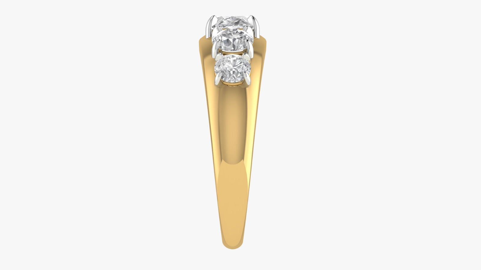 Lab Grown Diamond Engagement Wedding Band Ring in 18K Yellow Gold 2.5 Ct