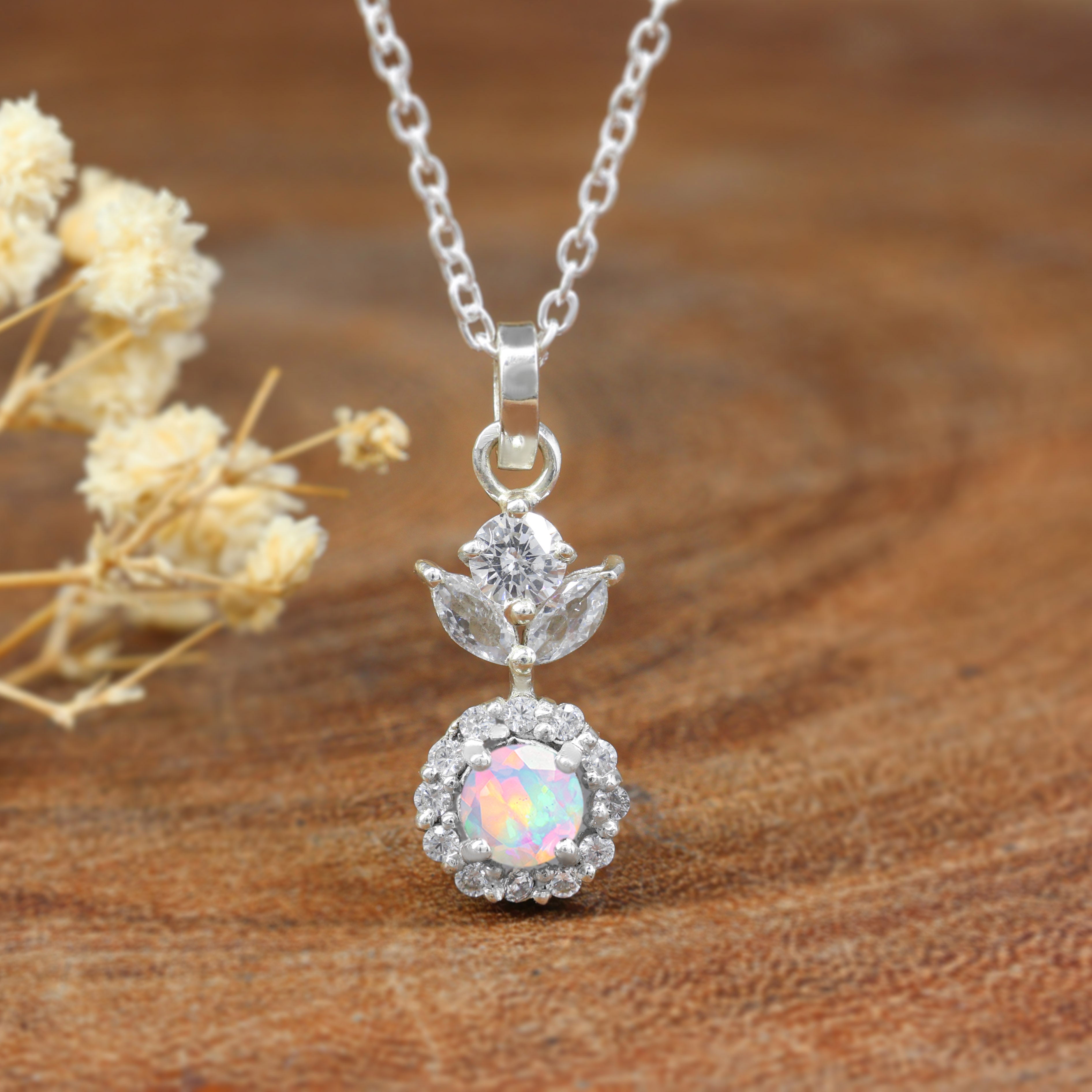 White Opal Pendant Necklace4