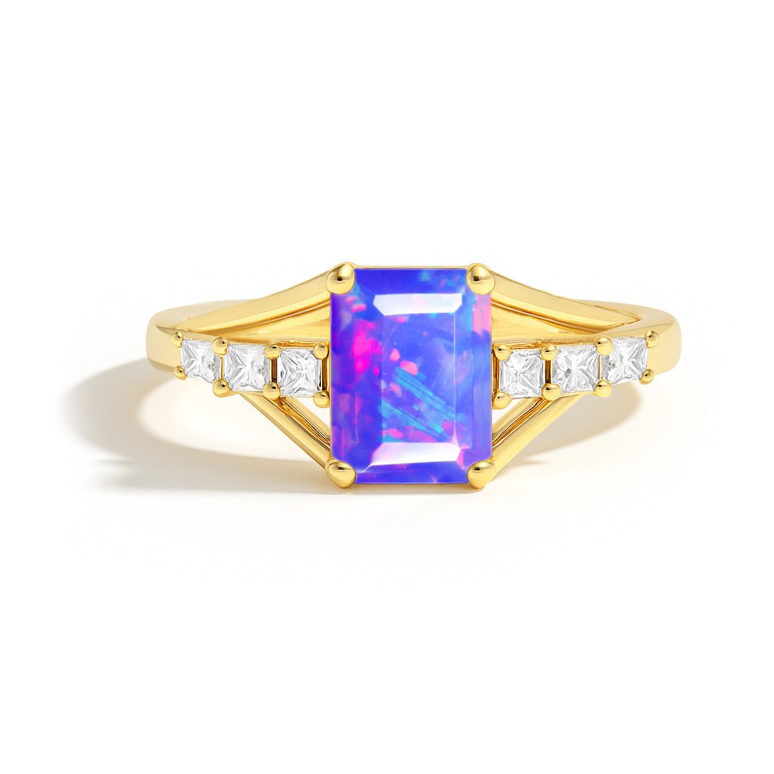 Lavender opal gold plated rings