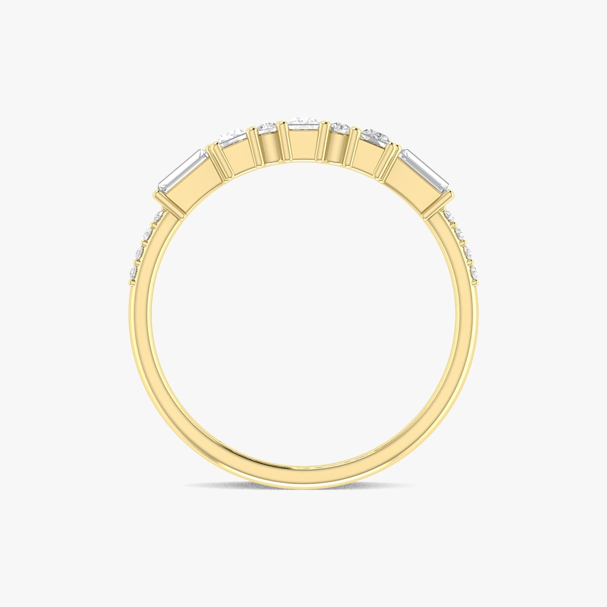 Baguette Cut Tri - Cubic Zircon & Round Zircons Ring - Goodstone Jewels