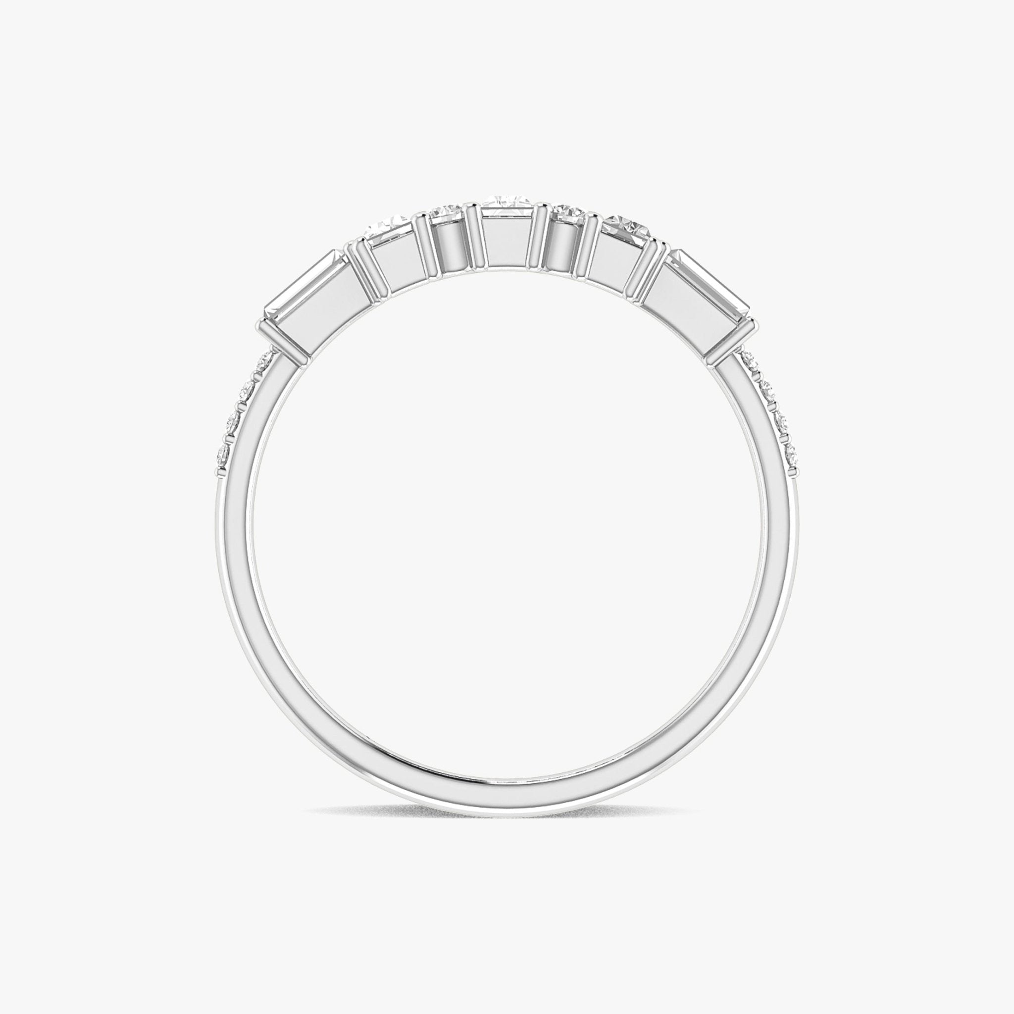 Baguette Cut Tri - Cubic Zircon & Round Zircons Ring - Goodstone Jewels