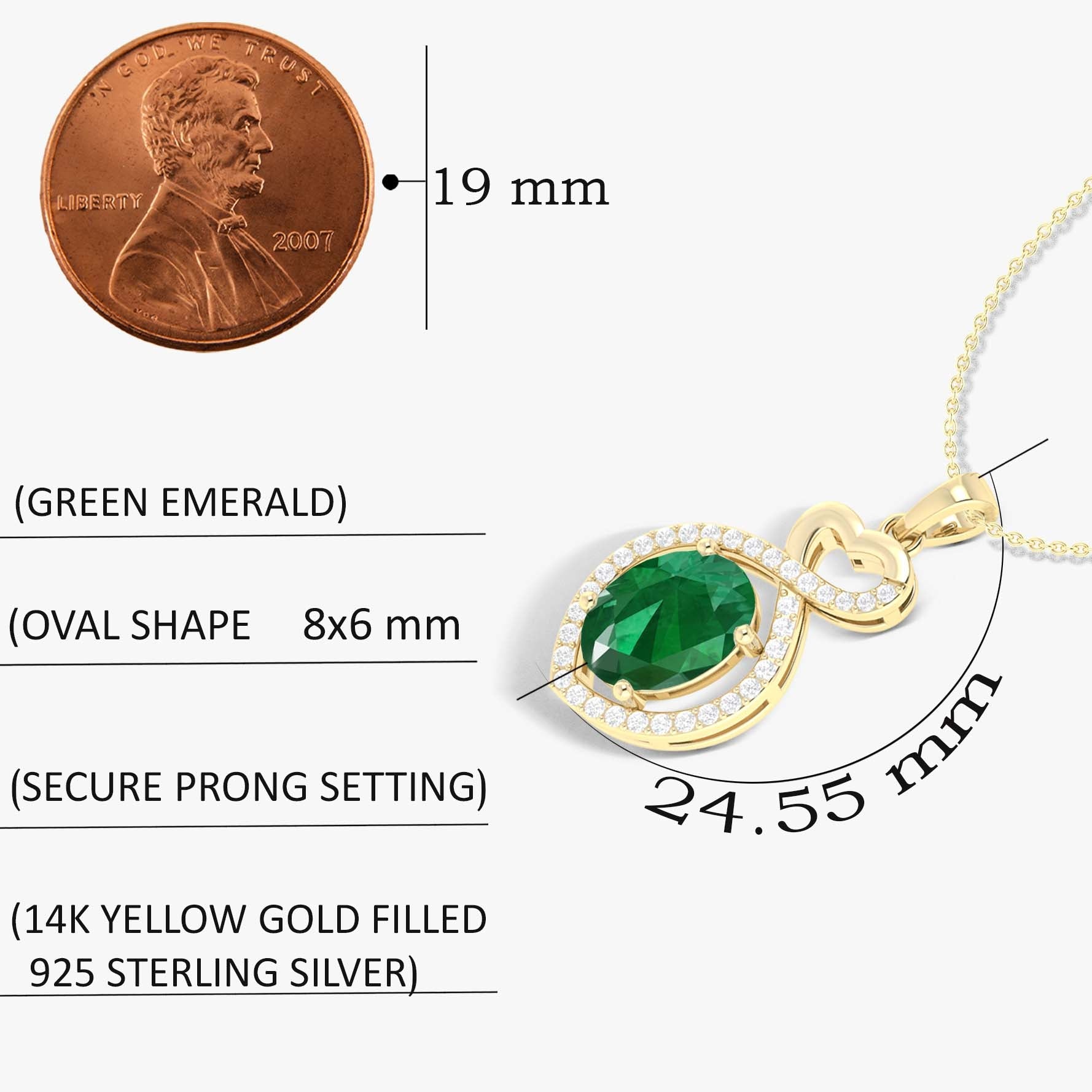 Beautiful Infinity Pendant Emerald Halo Design - Goodstone Jewels