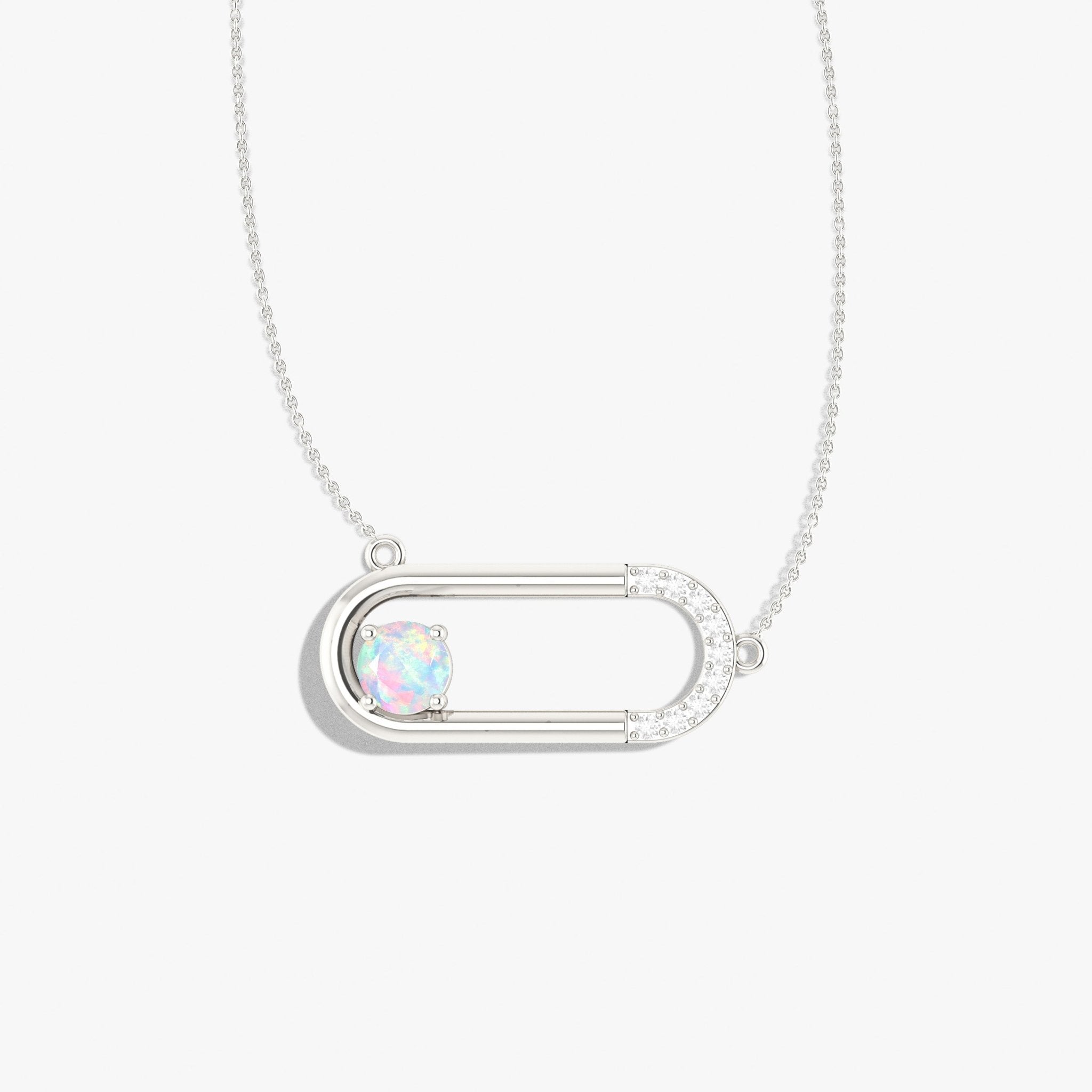 Black fire Round Ethiopian opal pendant necklace - Goodstone Jewels