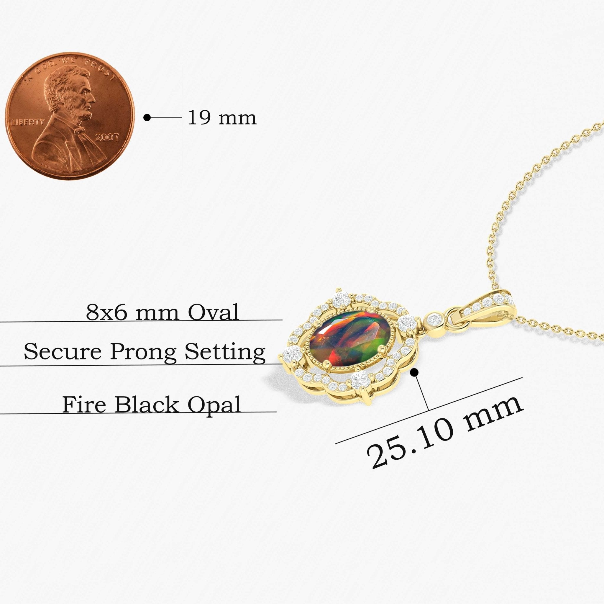 Black Opal Gemstone Charm Pendant - Goodstone Jewels