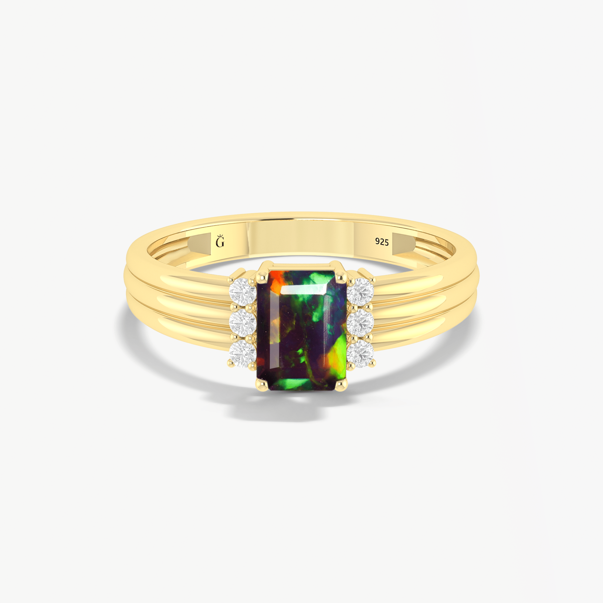 Black Opal Gemstone Ring Gift For Women - Goodstone Jewels