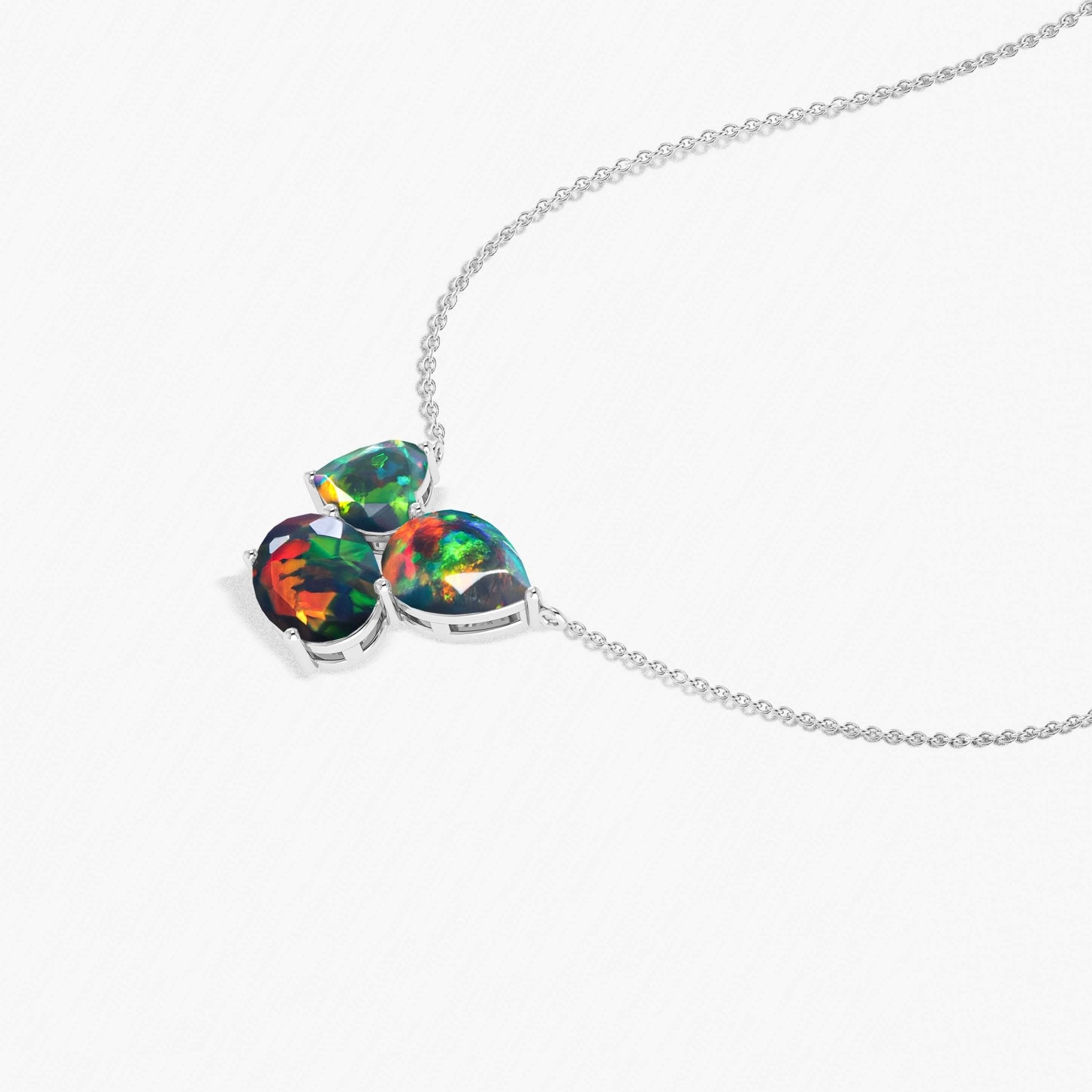Black Opal Three Stone Pendant Jewelry - Goodstone Jewels