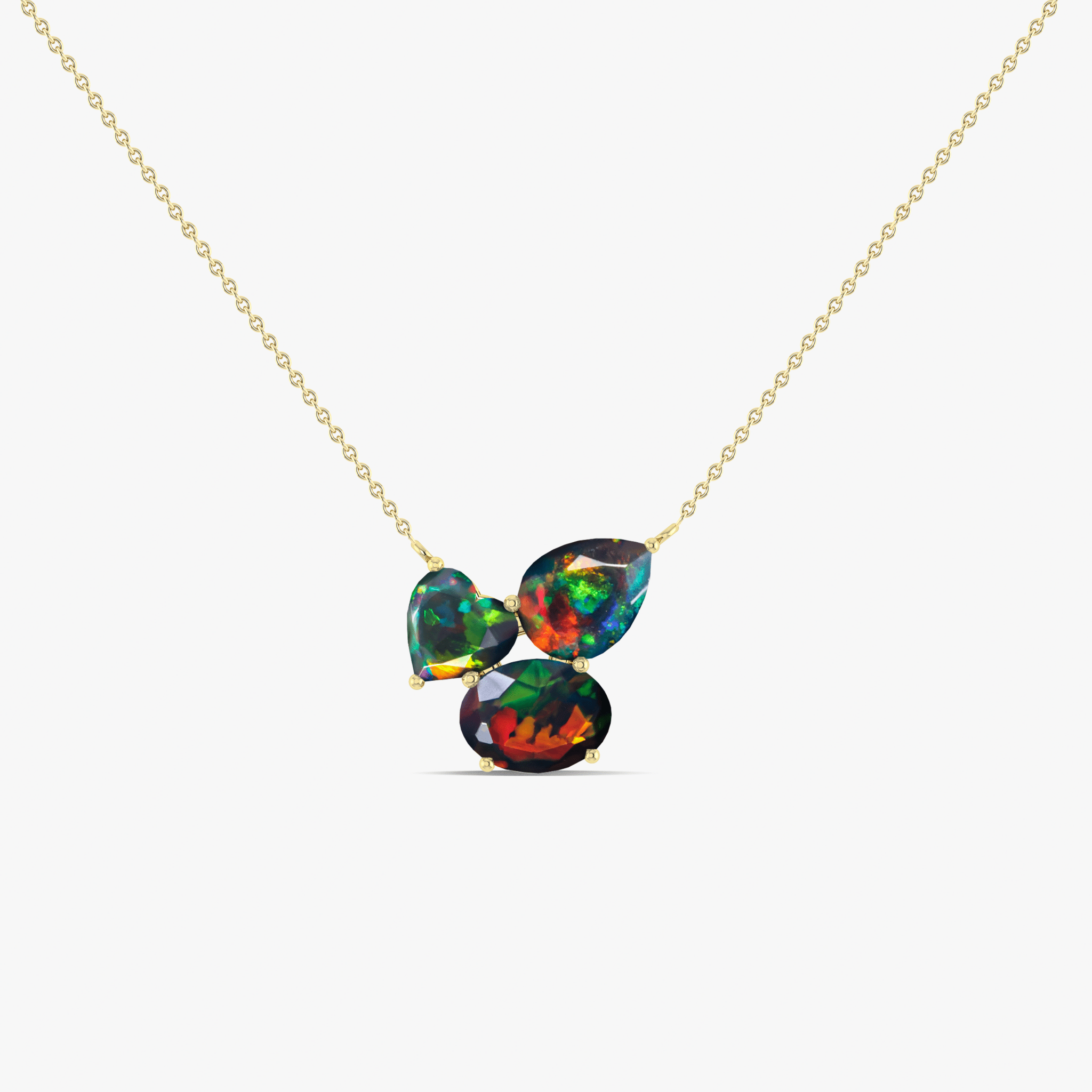 Black Opal Three Stone Pendant Jewelry - Goodstone Jewels
