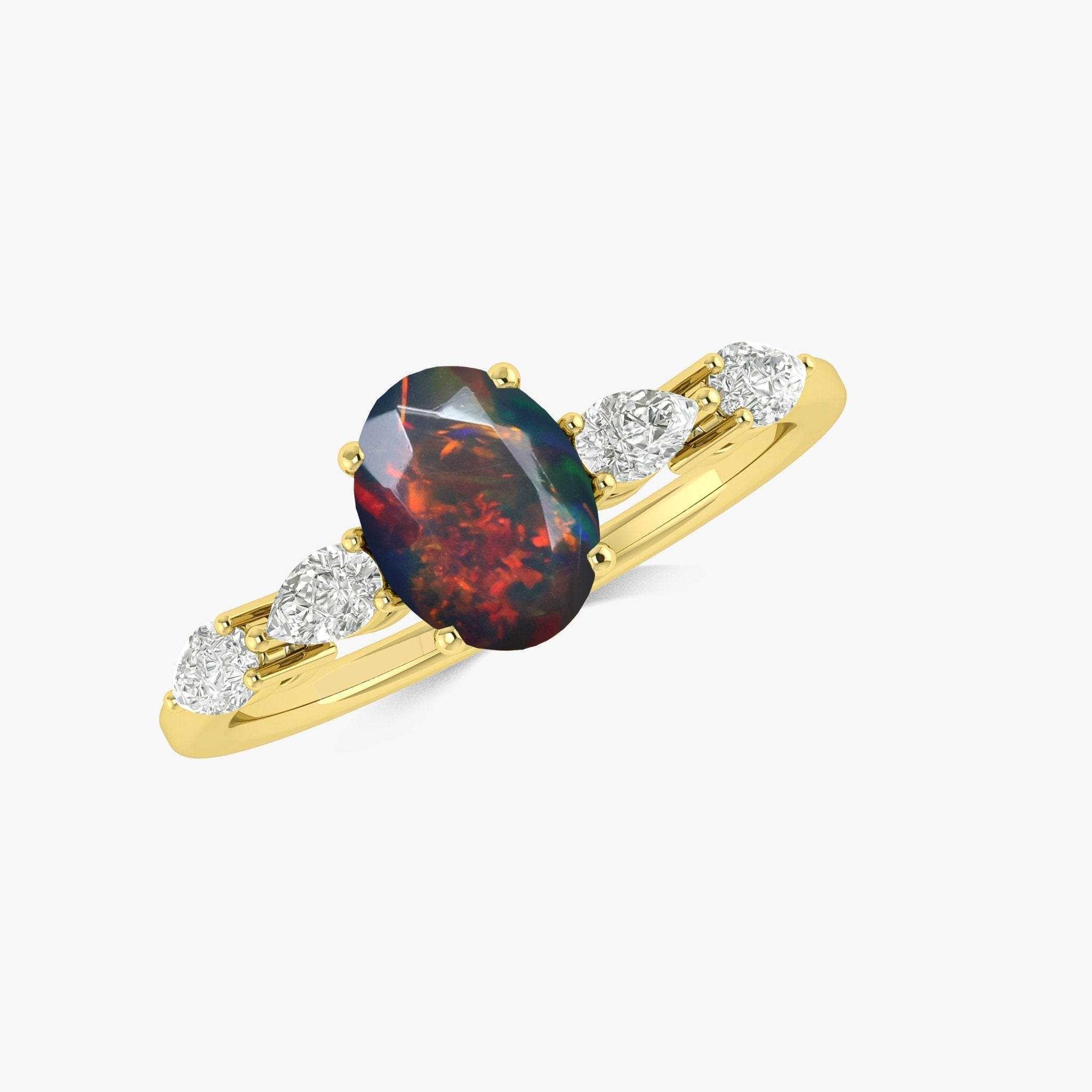 Blue Genuine Opal Silver Ring for Women - Goodstone Jewels