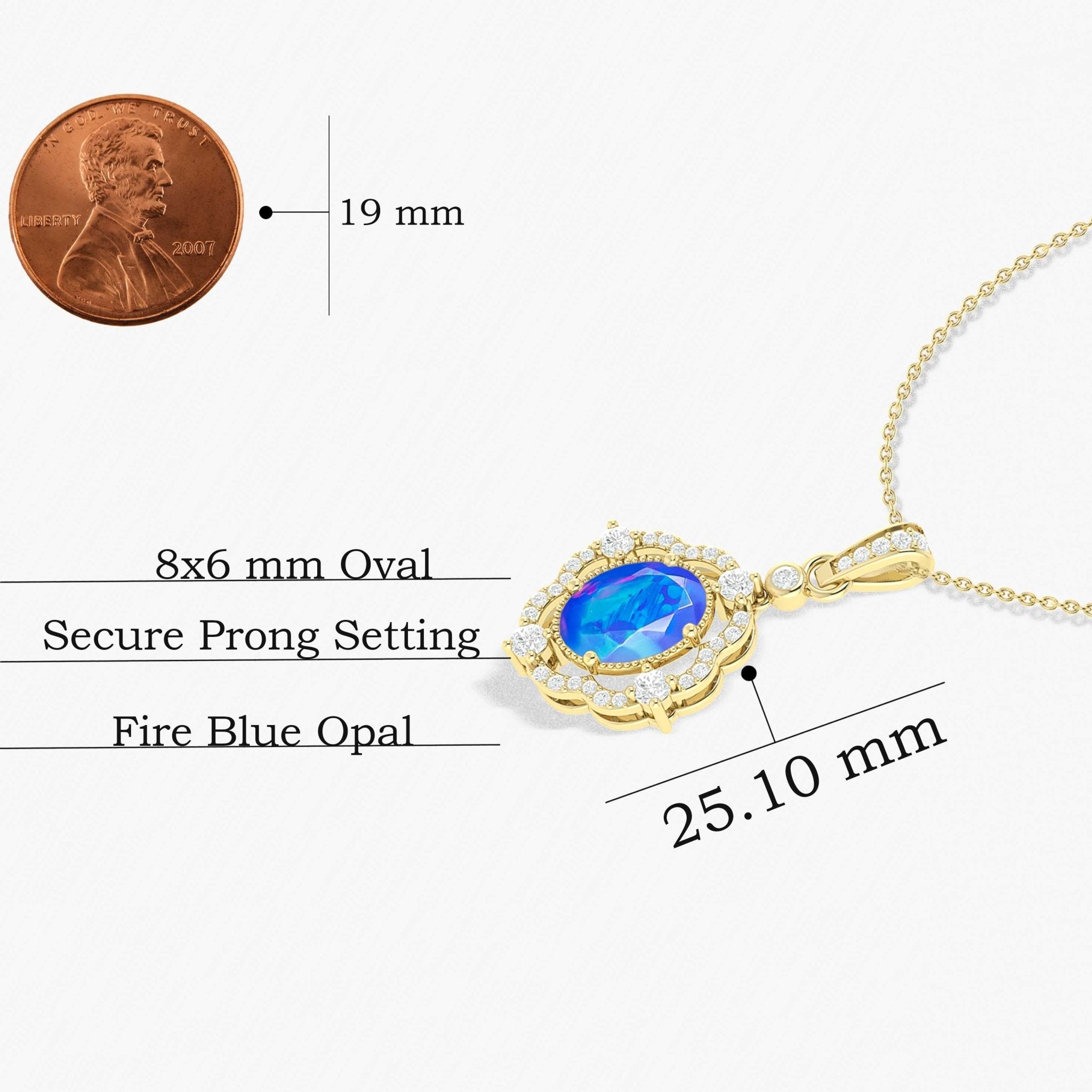 Blue Opal Gemstone Charm Pendant - Goodstone Jewels