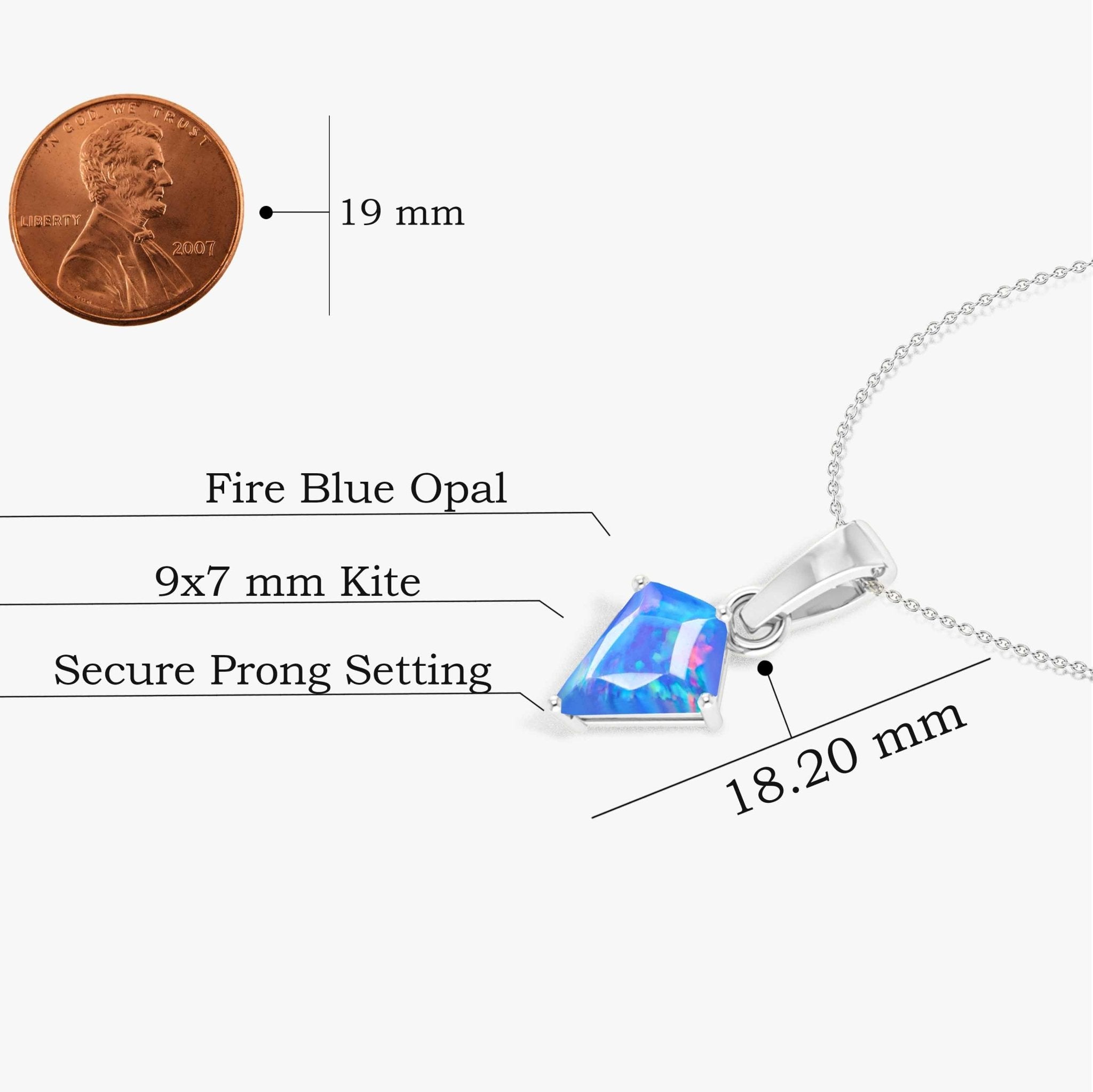 Blue Opal Kite Gemstone Pendant Necklace - Goodstone Jewels