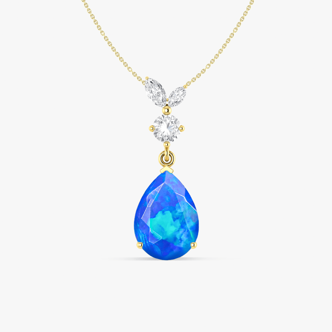 Blue Opal Pear Gemstone Pendant - Goodstone Jewels