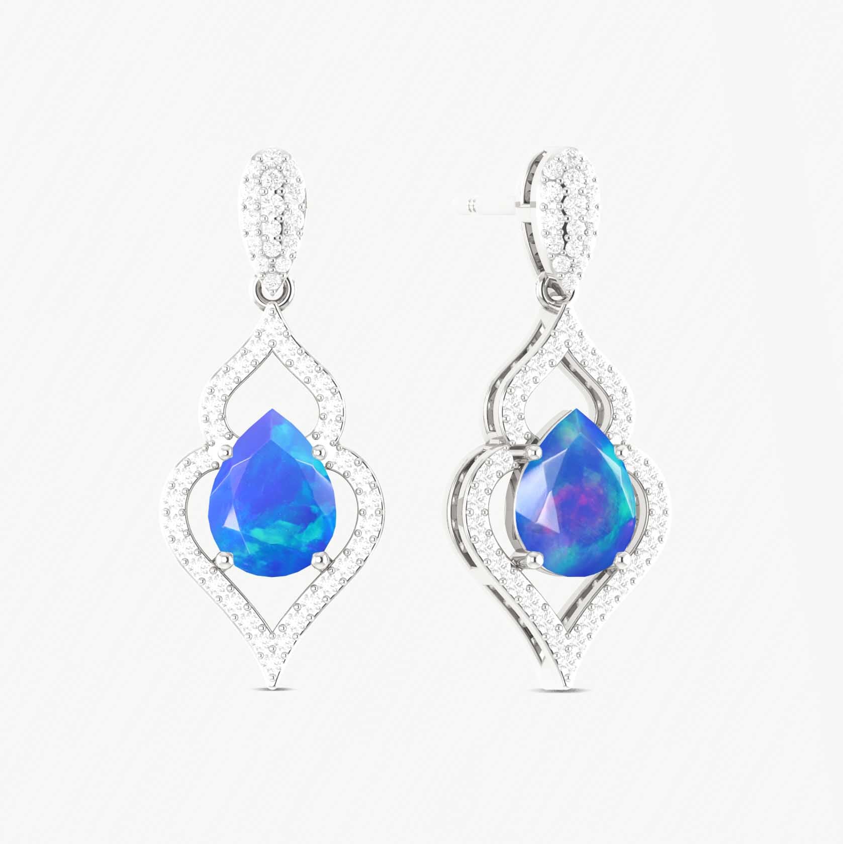 Blue Opal Stylish Stud and Drop Earring - Goodstone Jewels