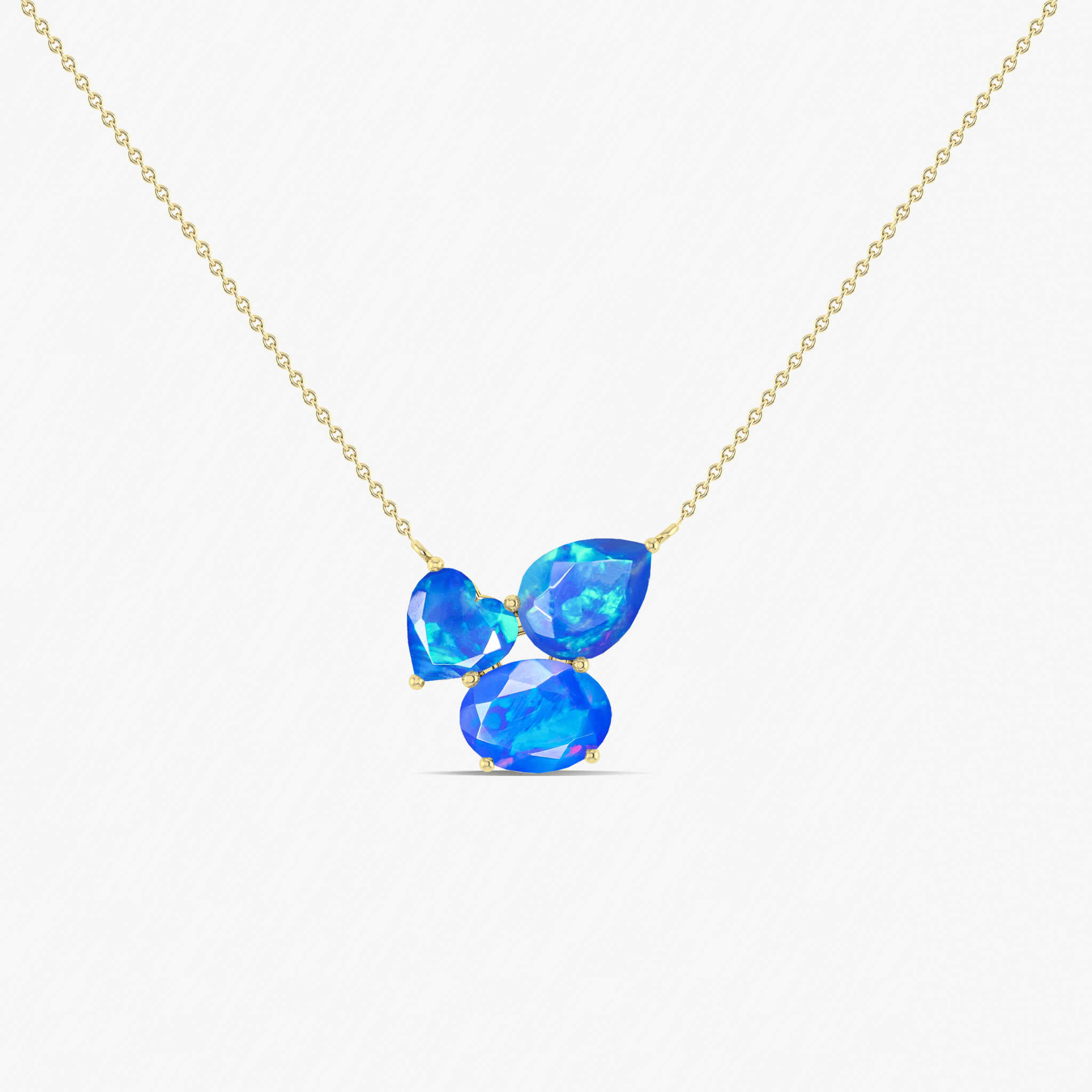 Blue Opal Three Stone Pendant Jewelry - Goodstone Jewels