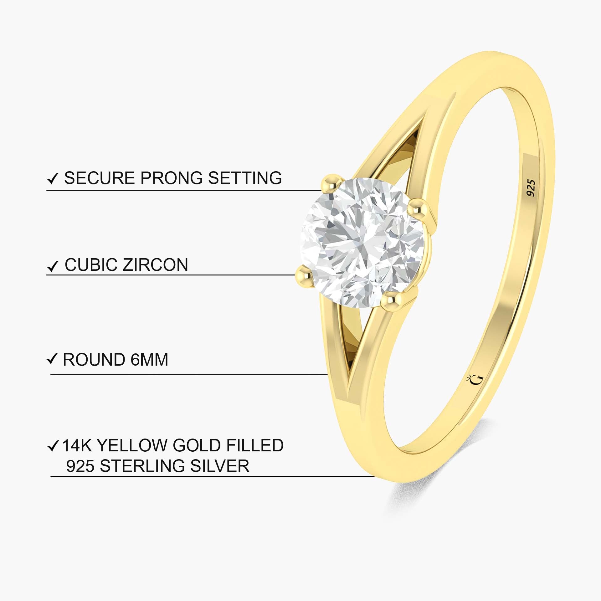 Dainty round Cubic Zirconia Wedding ring - Goodstone Jewels