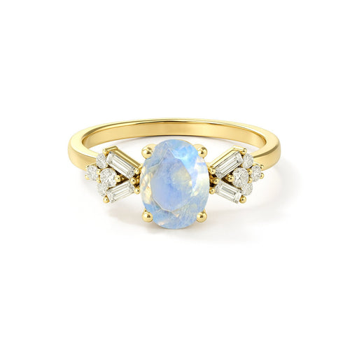 Moonstone Gemstone Ring with Designer Appeal