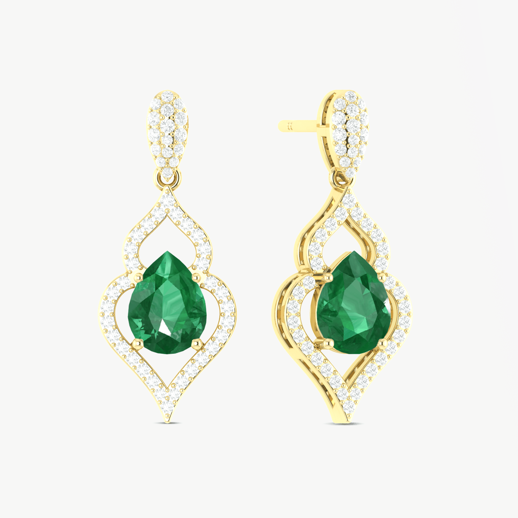 Emerald Gemstone Stylish Stud and Drop Earring - Goodstone Jewels