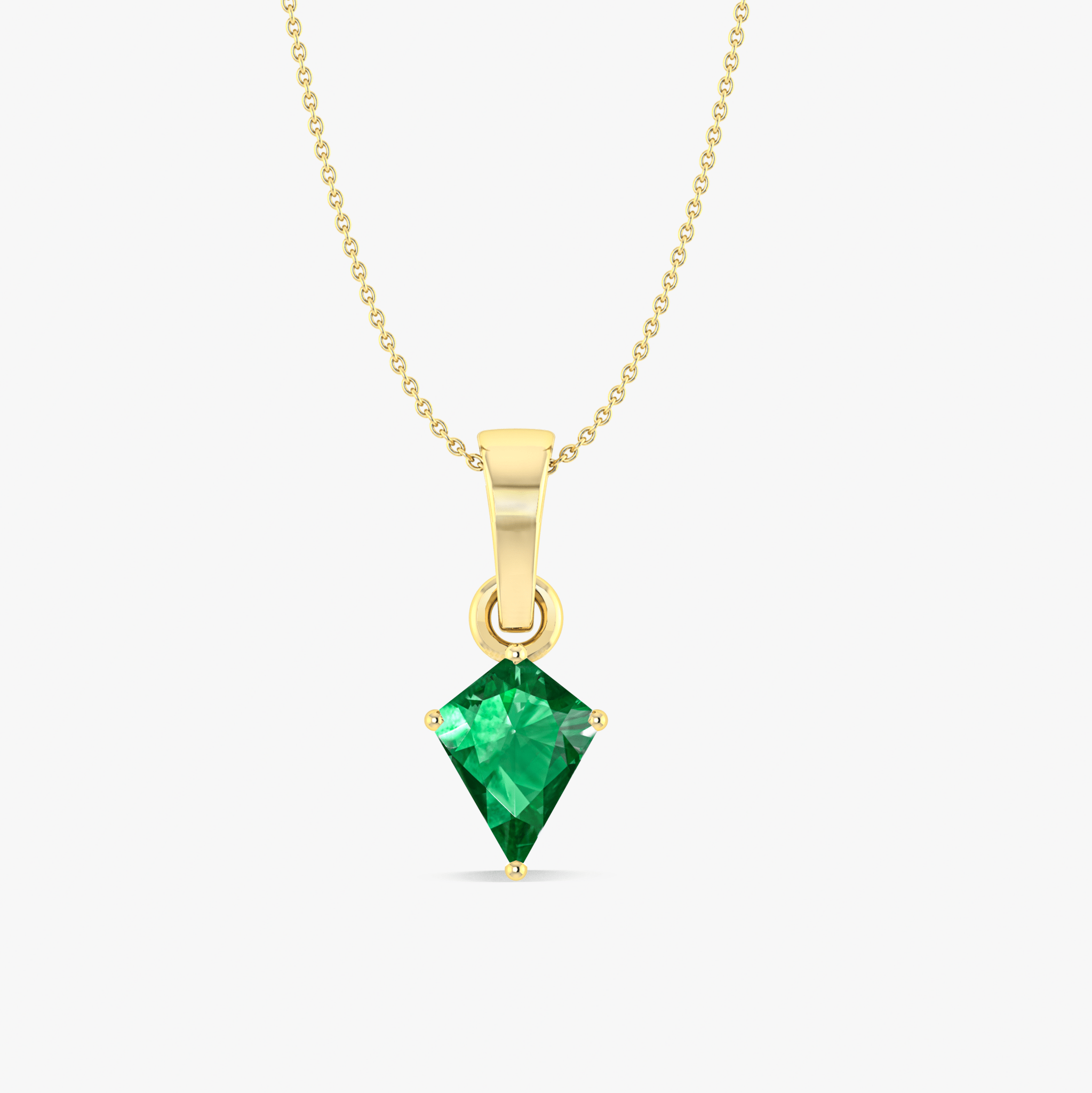 Emerald Kite Gemstone Pendant Necklace - Goodstone Jewels