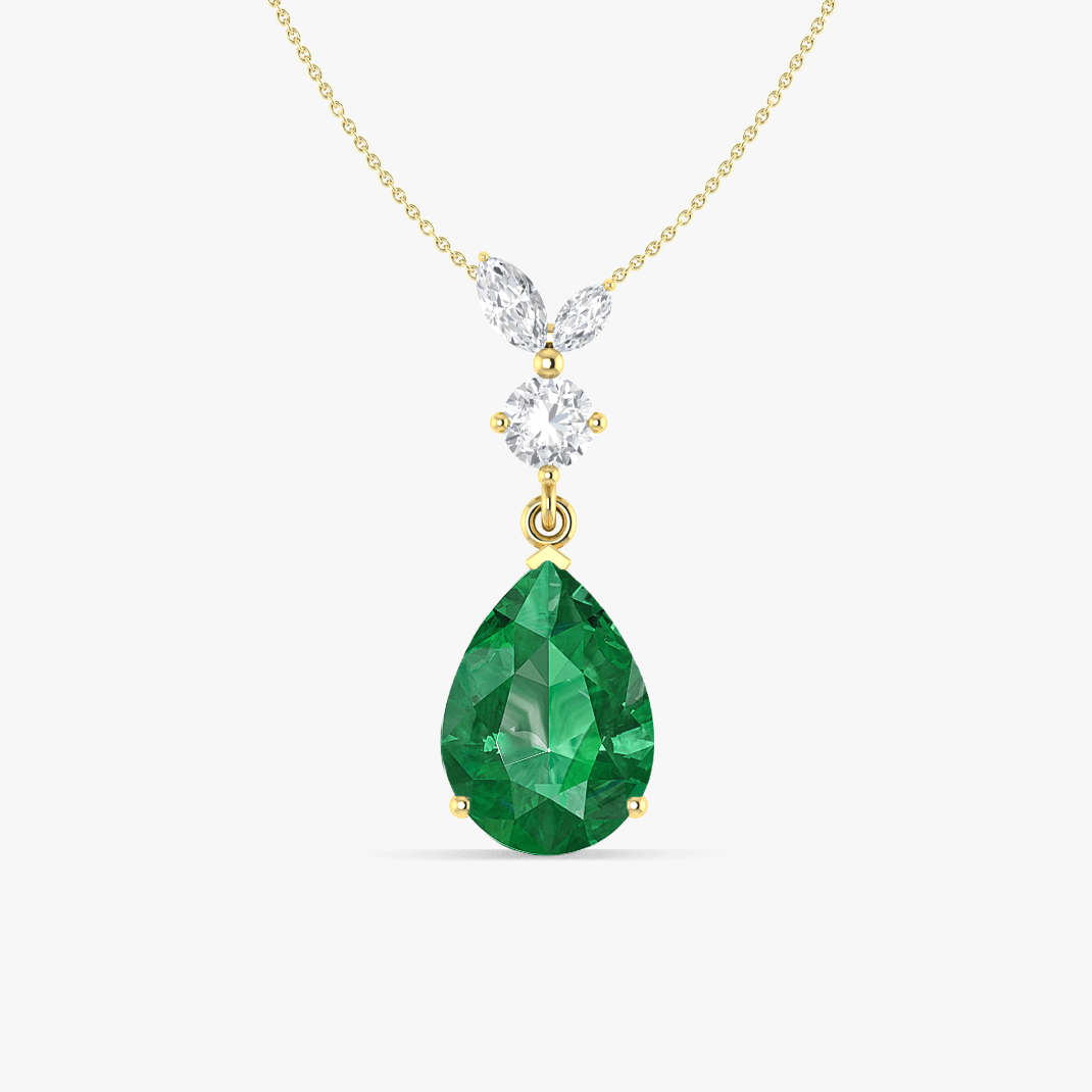 Emerald Pear Green Gemstone Pendant - Goodstone Jewels