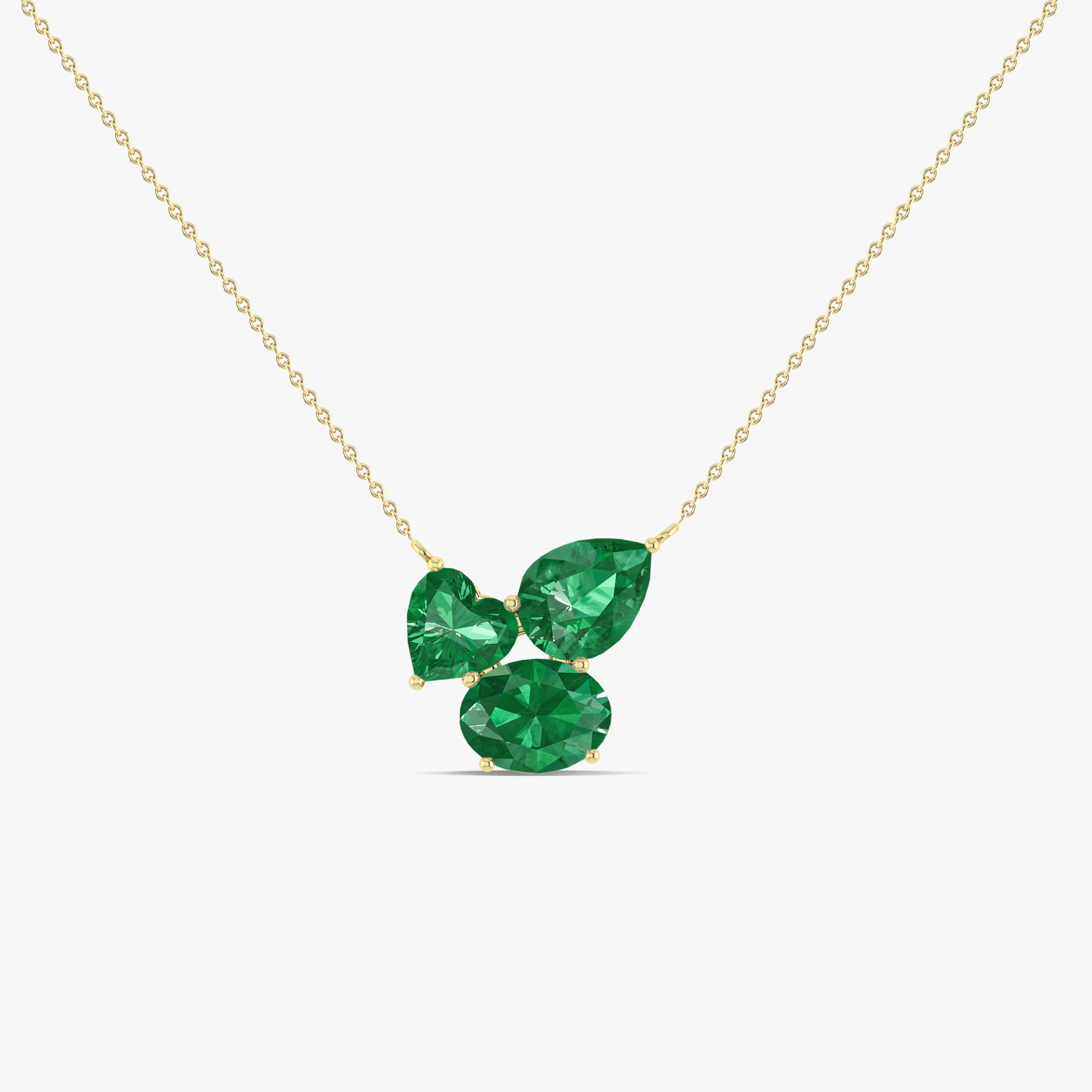 Emerald Three Stone Pendant Jewelry - Goodstone Jewels
