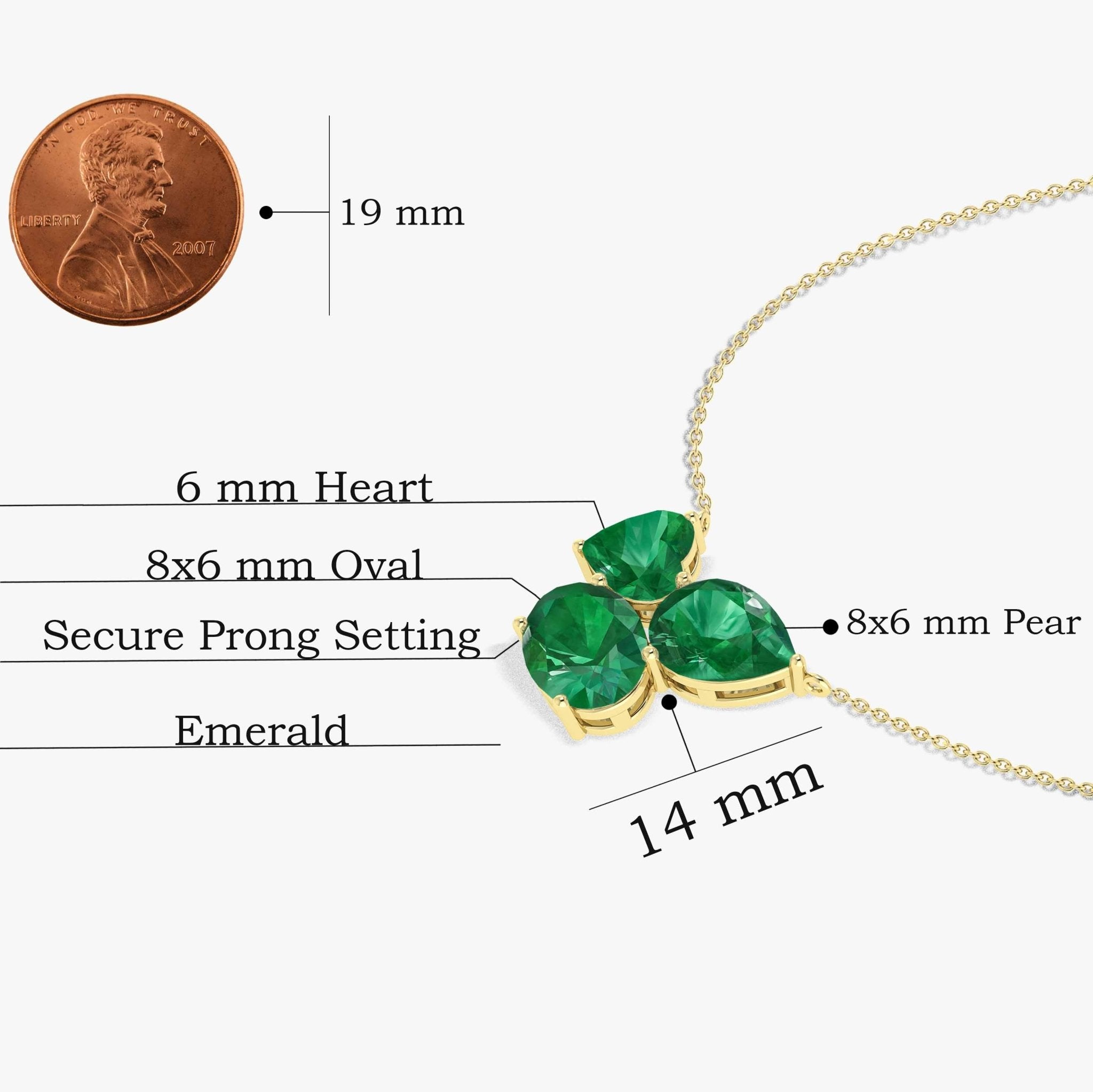 Emerald Three Stone Pendant Jewelry - Goodstone Jewels