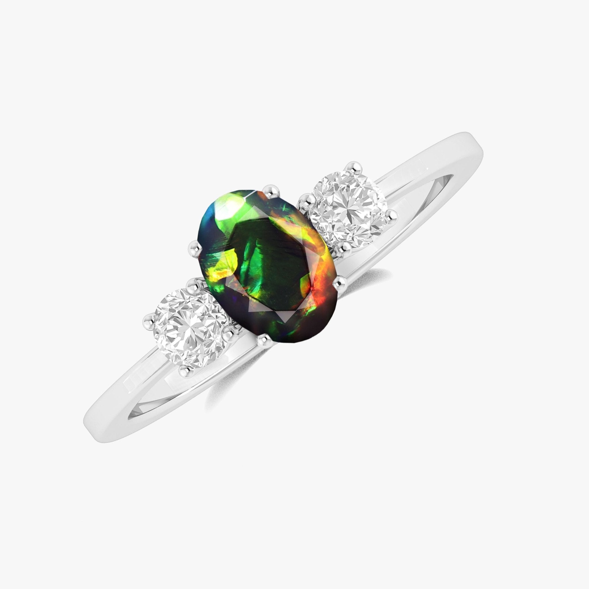 Fire Black Opal Gemstone Ring - Goodstone Jewels