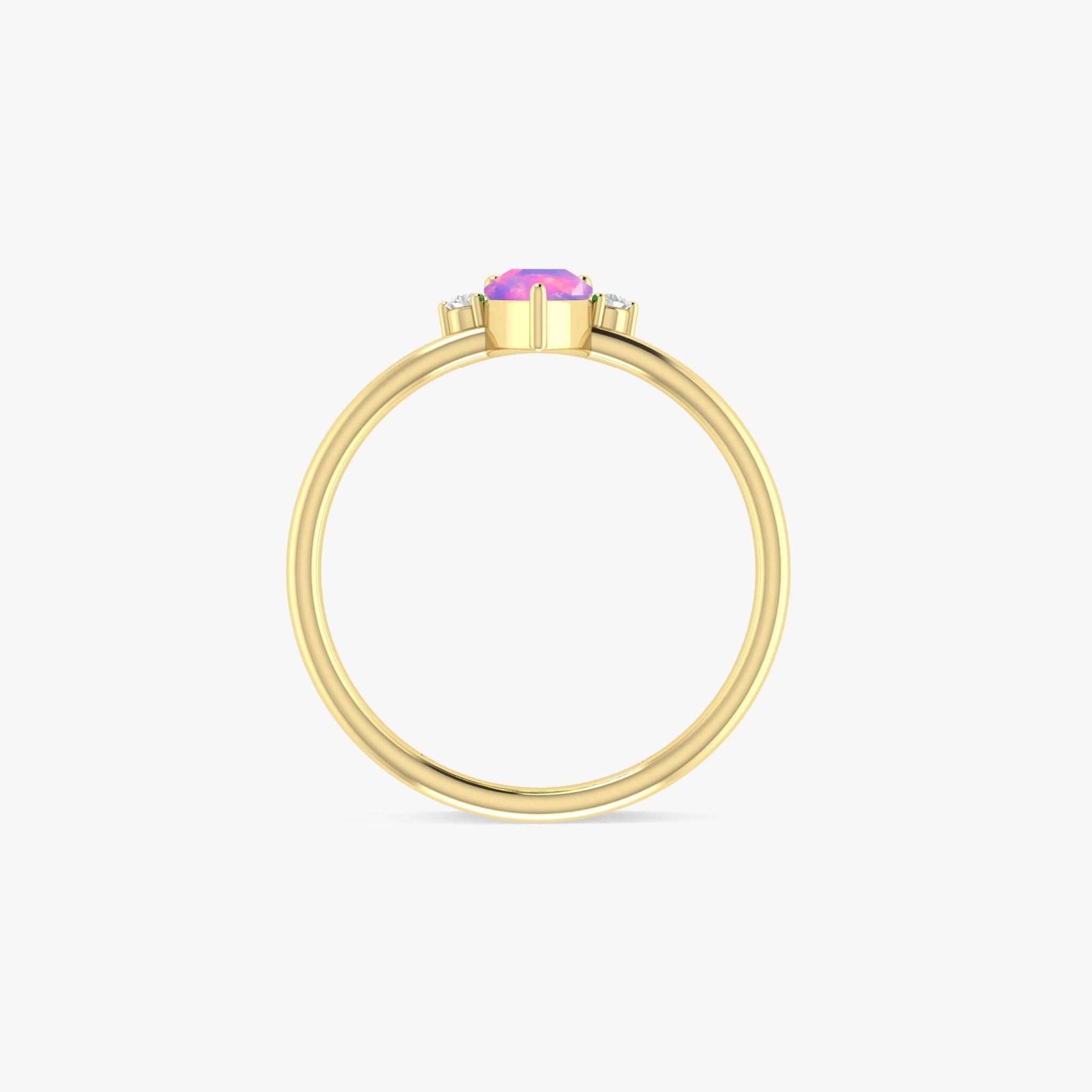 Fire Lavender Opal Pear Gemstone Ring - Goodstone Jewels