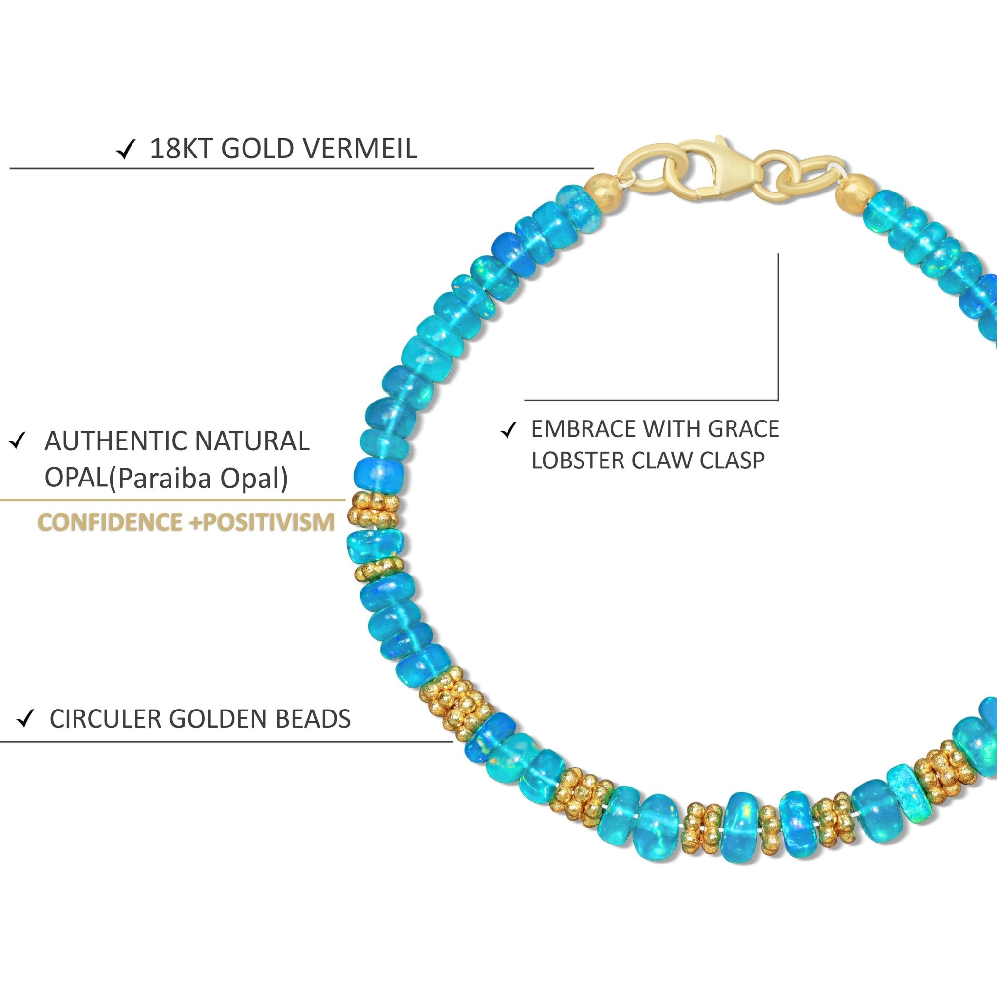 Fire Paraiba Opal Separator Beaded Bracelet - Goodstone Jewels