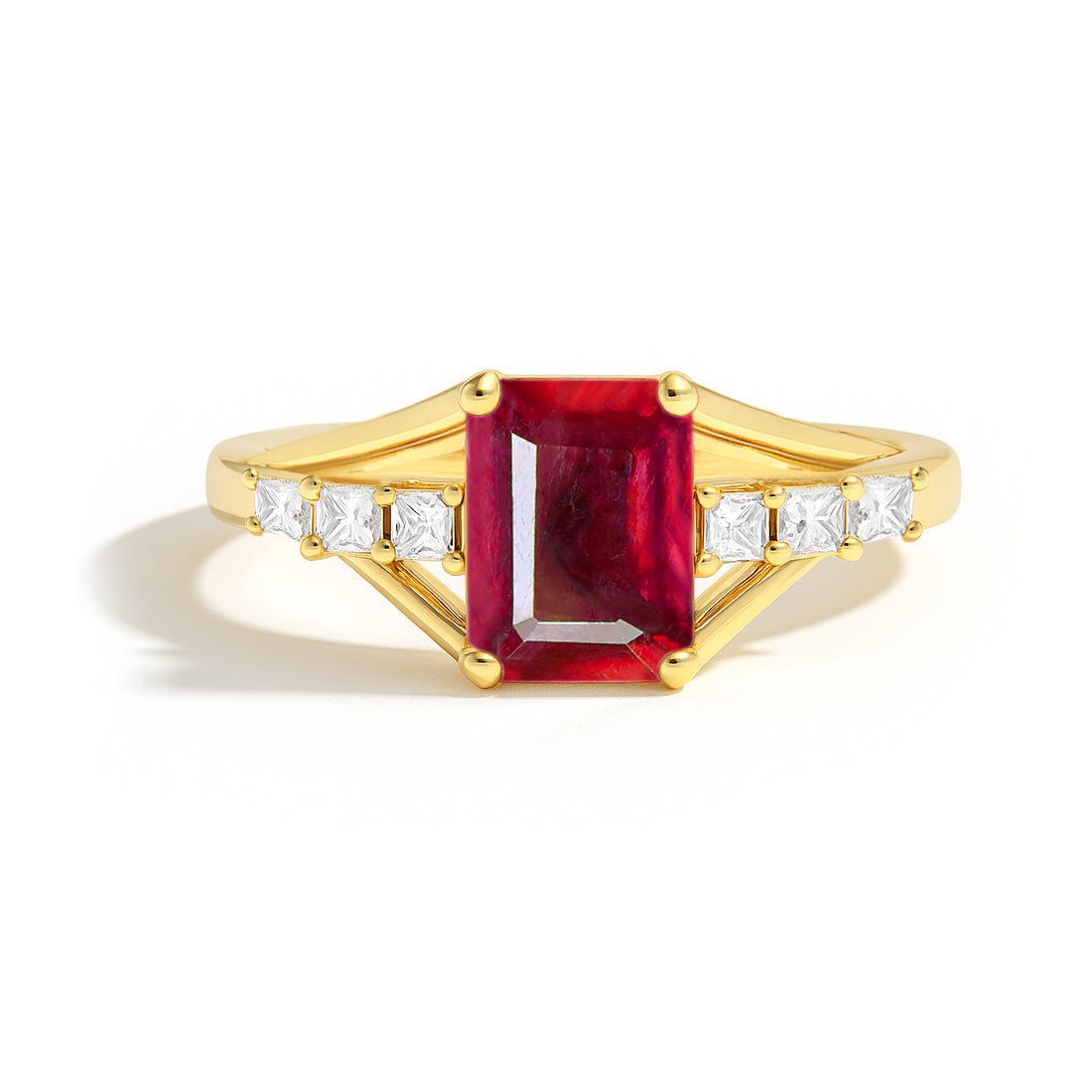 Ruby gold plated rings for women