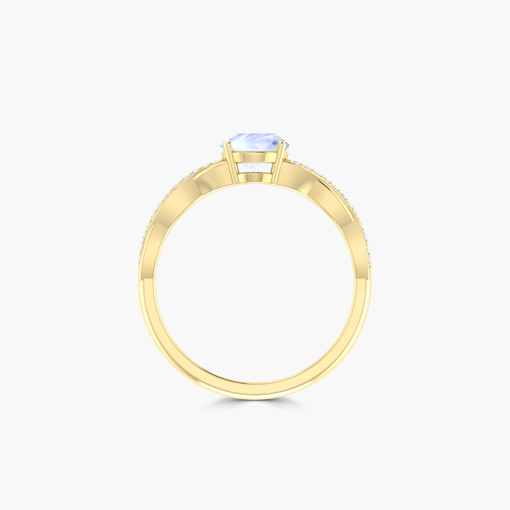 Genuine white rainbow moonstone Handmade ring - Goodstone Jewels