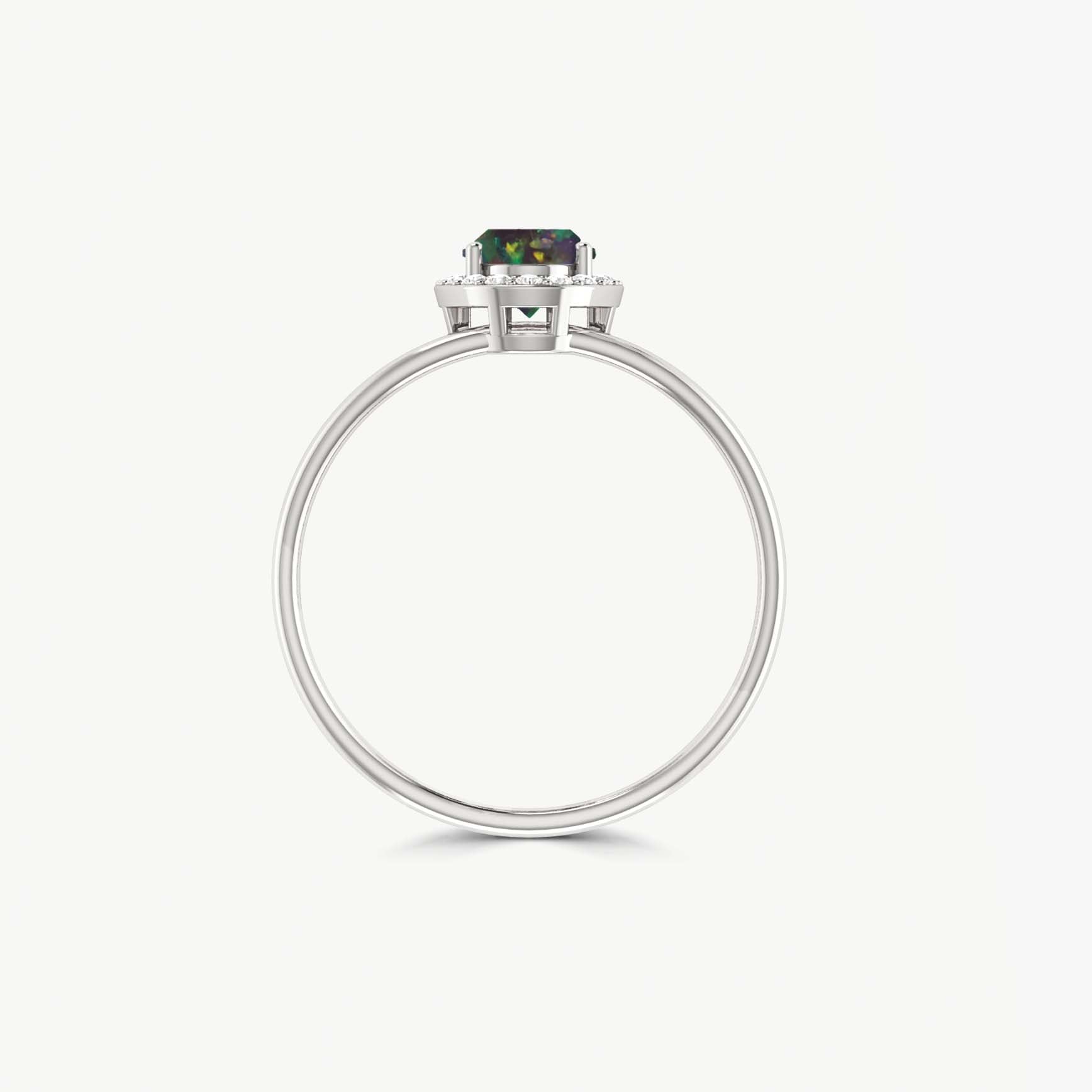 Gorgeous Black fire oval Ethiopian opal gold wedding ring - Goodstone Jewels