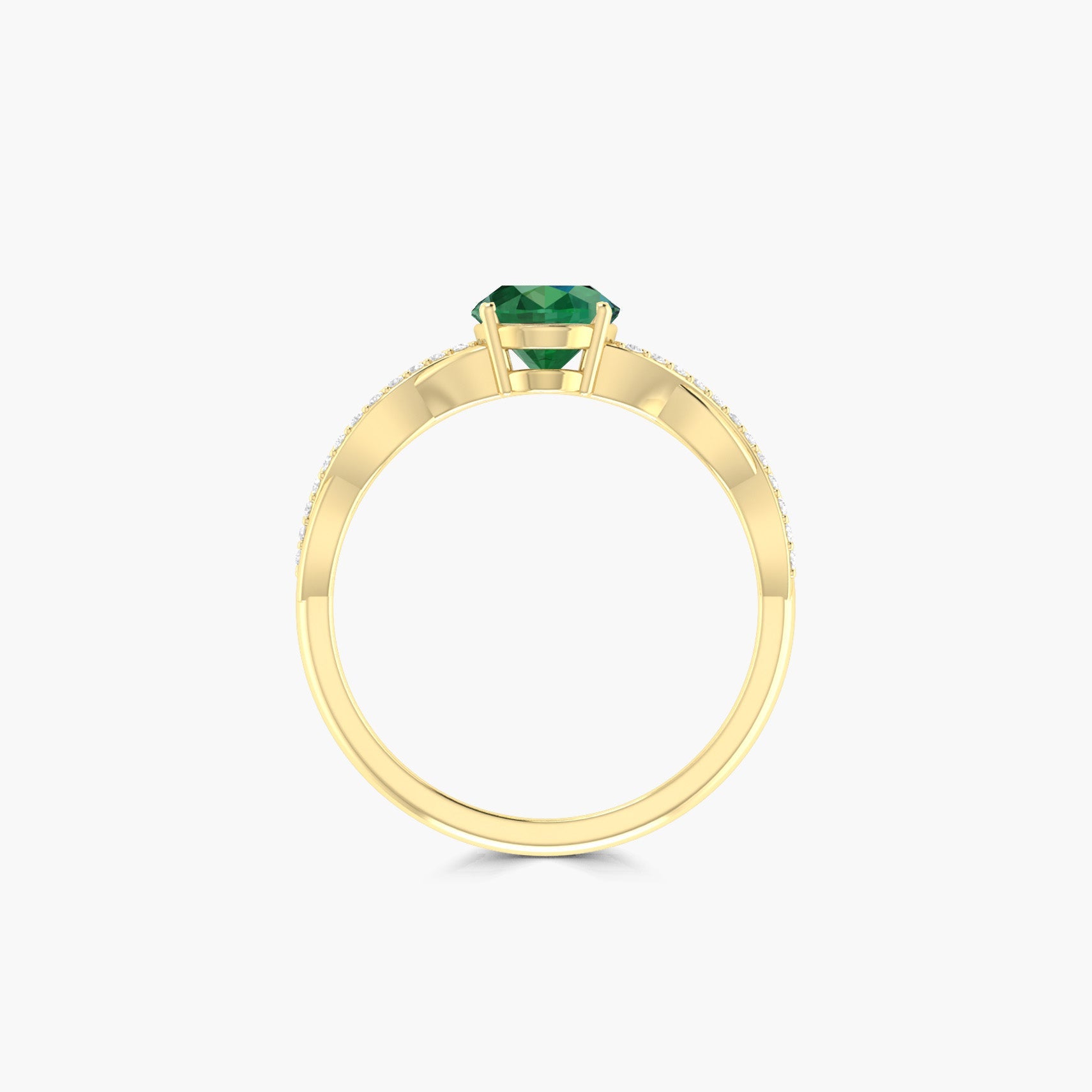 Green Dainty oval shape Emerald In Prong sett Gold ring - Goodstone Jewels