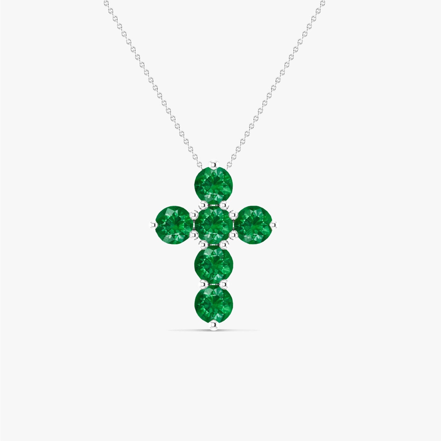 Green Emerald Gemstone Cross Pendant - Goodstone Jewels