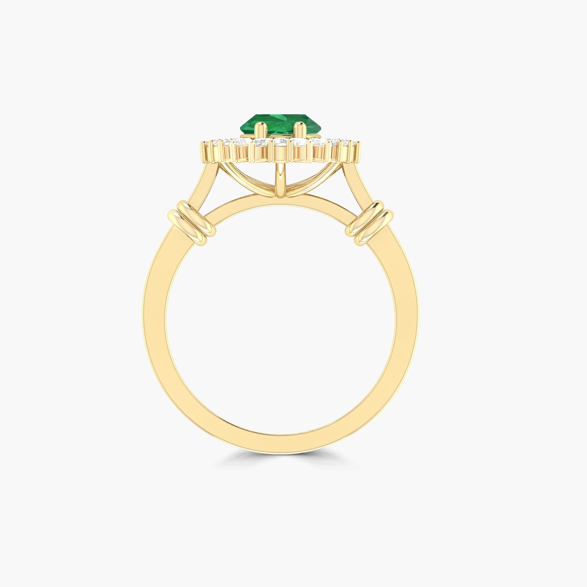 Green Emerald oval shape stone Engagement ring - Goodstone Jewels