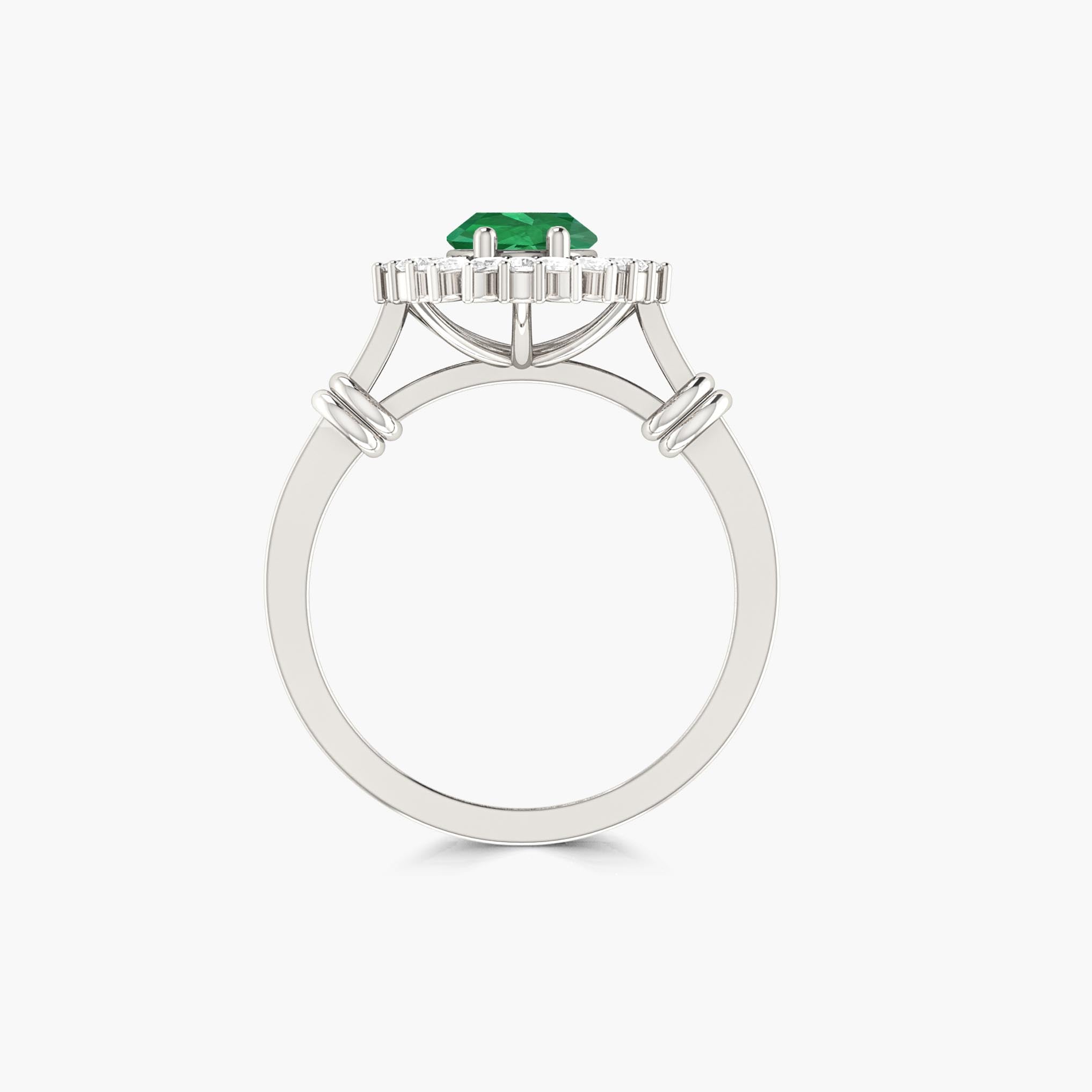 Green Emerald oval shape stone Engagement ring - Goodstone Jewels