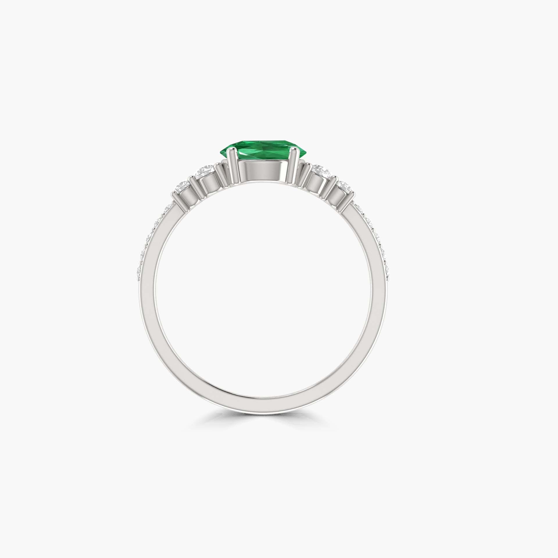 Green Lab Grown 6MM Round Emerald Ring - Goodstone Jewels