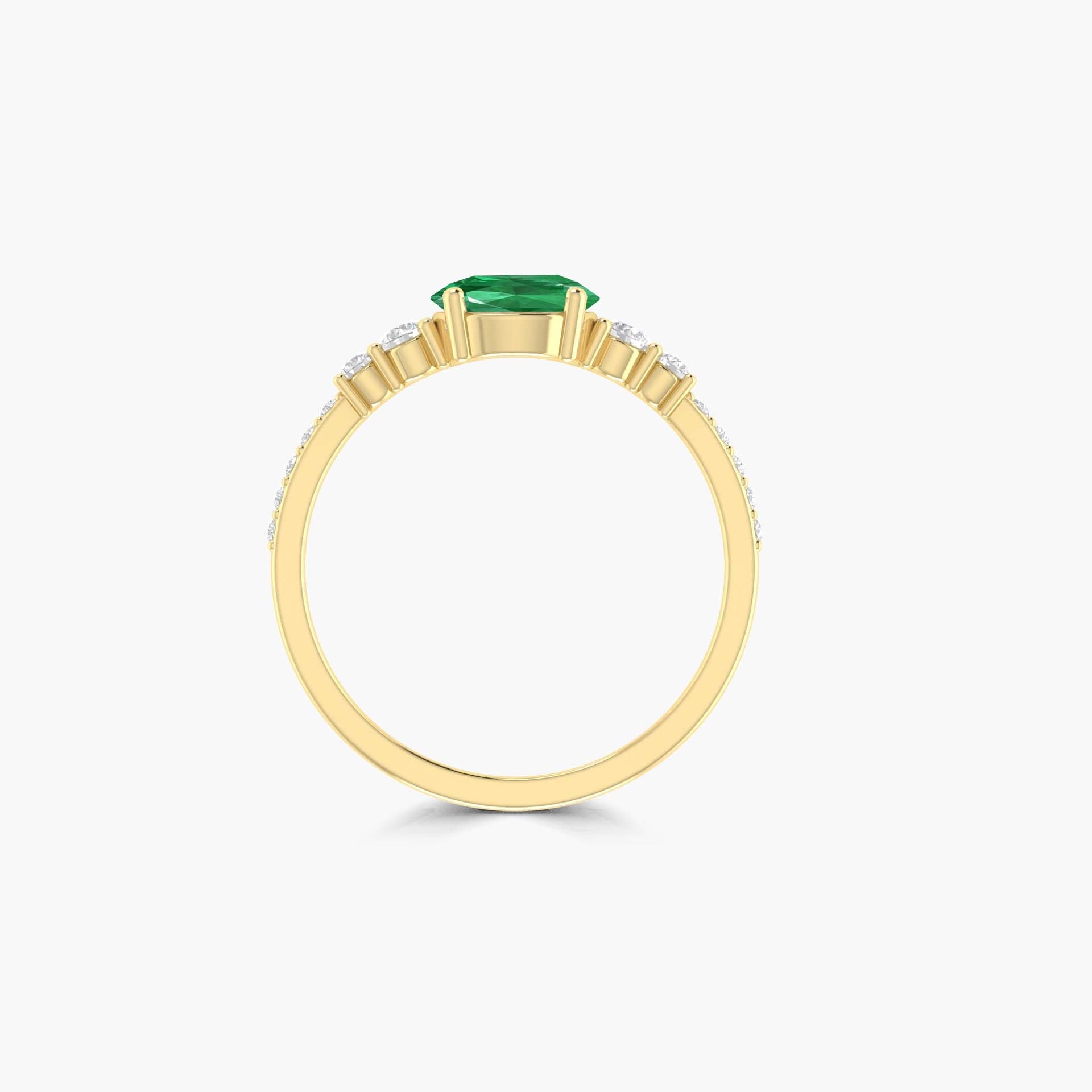 Green Lab Grown 6MM Round Emerald Ring - Goodstone Jewels