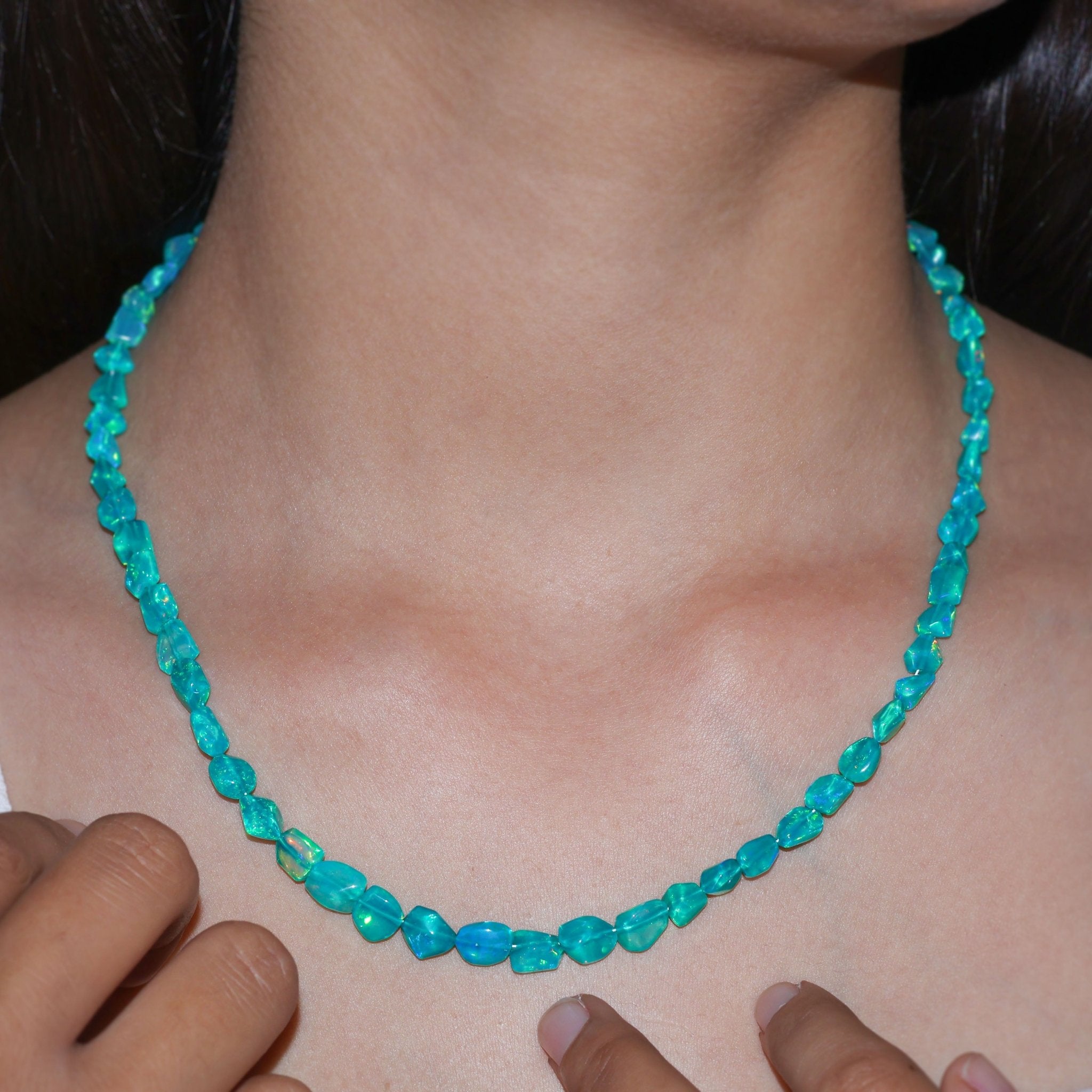 GREEN OPAL TUMBLE NECKLACE - Goodstone Jewels