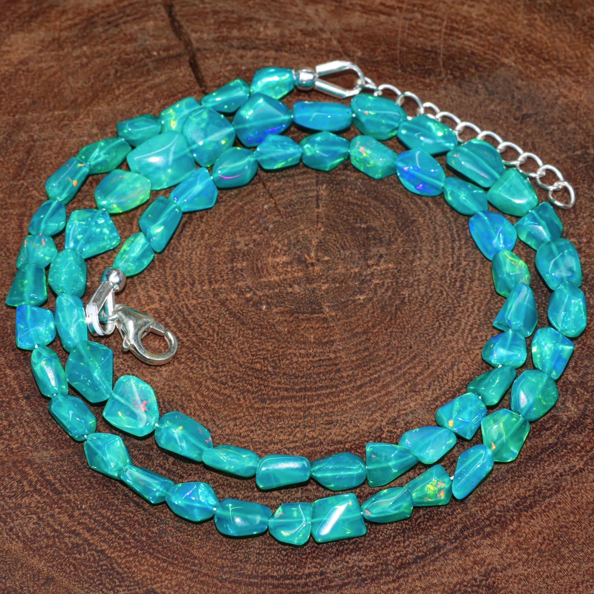 GREEN OPAL TUMBLE NECKLACE - Goodstone Jewels
